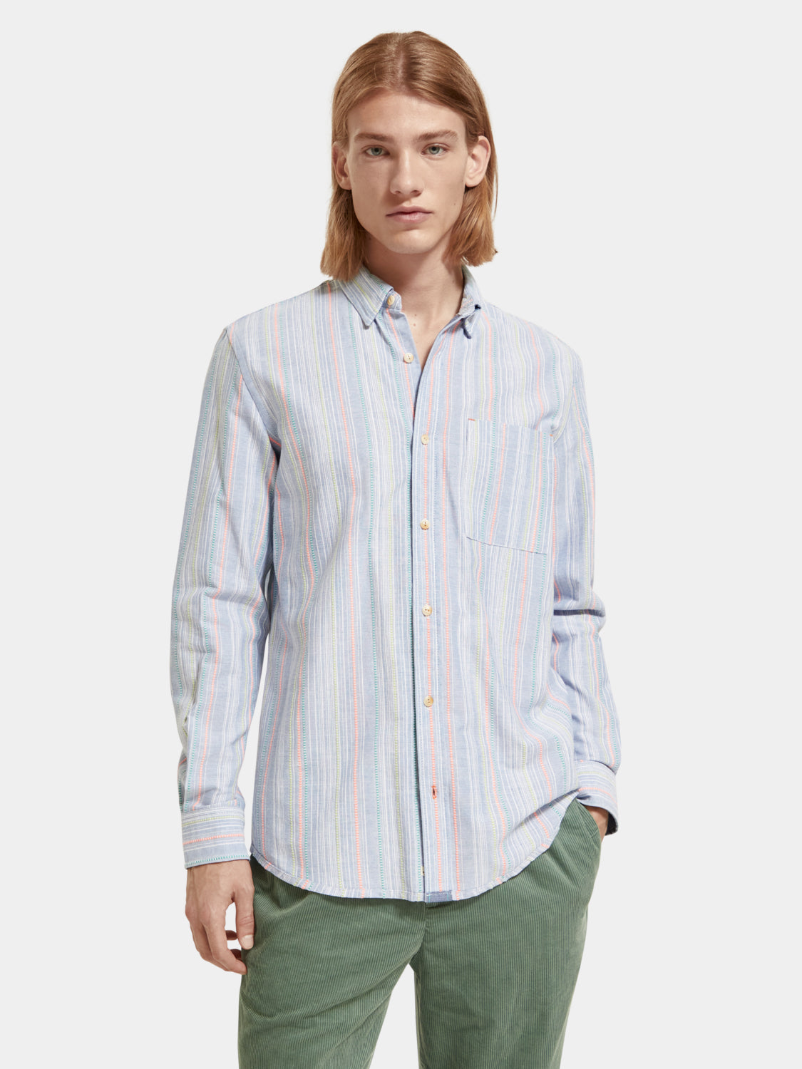 Dobby striped shirt - Multicolour Stripe