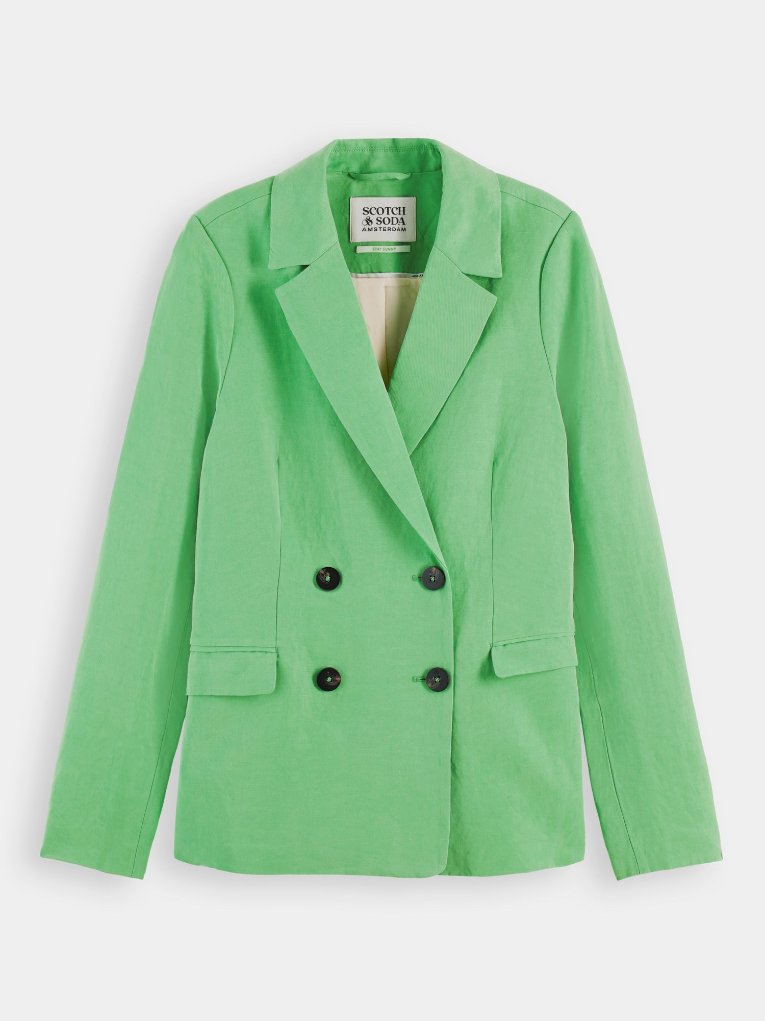 Summer double breasted event blazer - Bright Parakeet