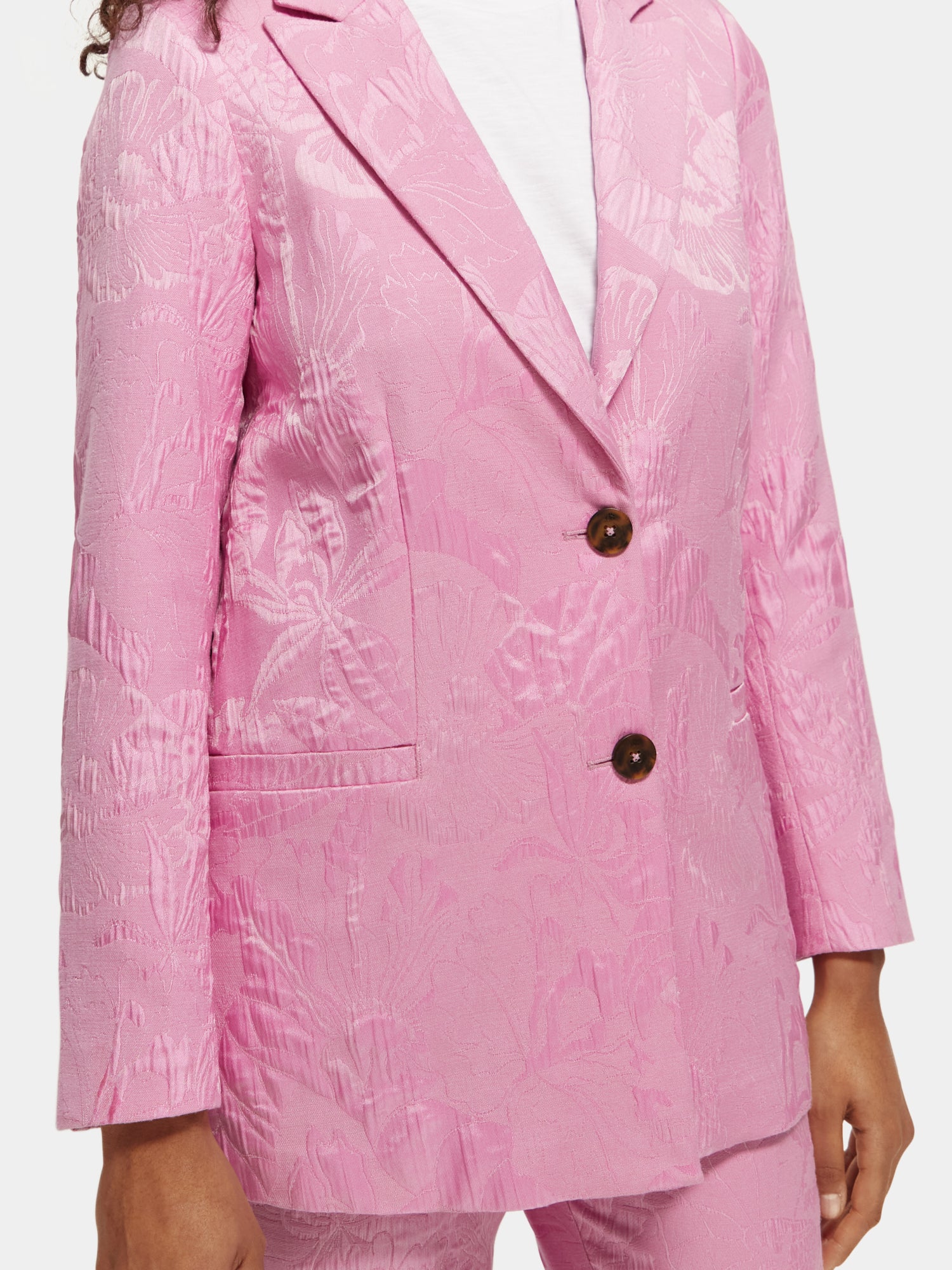Jacquard single breasted blazer - Orchid Pink