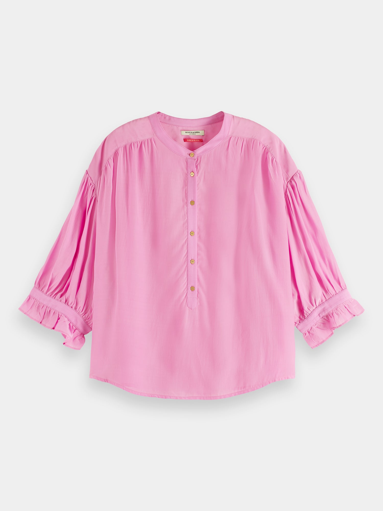 Elbow sleeve easy popover top - Orchid Pink