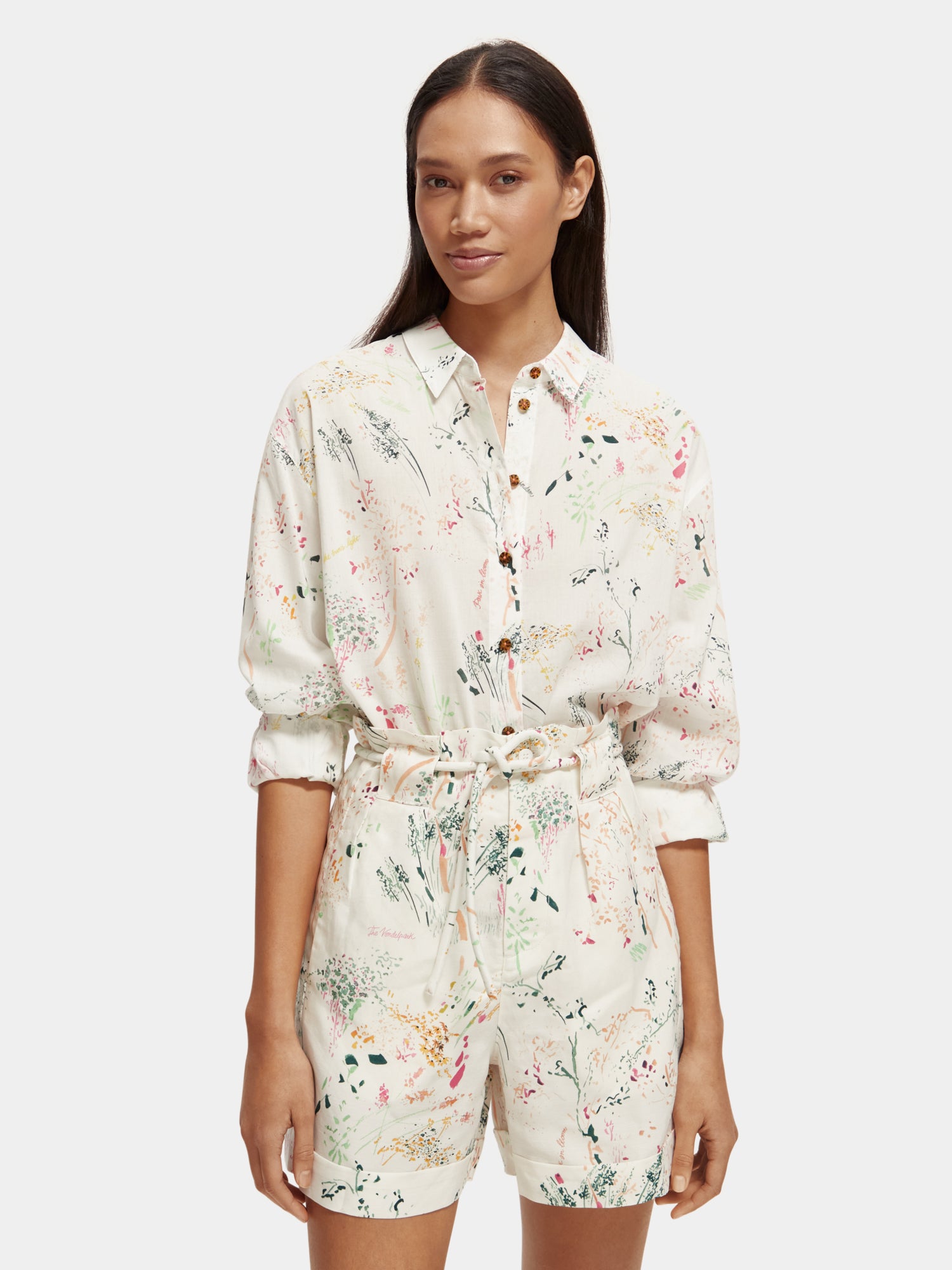 Printed oversized shirt - Wilder White