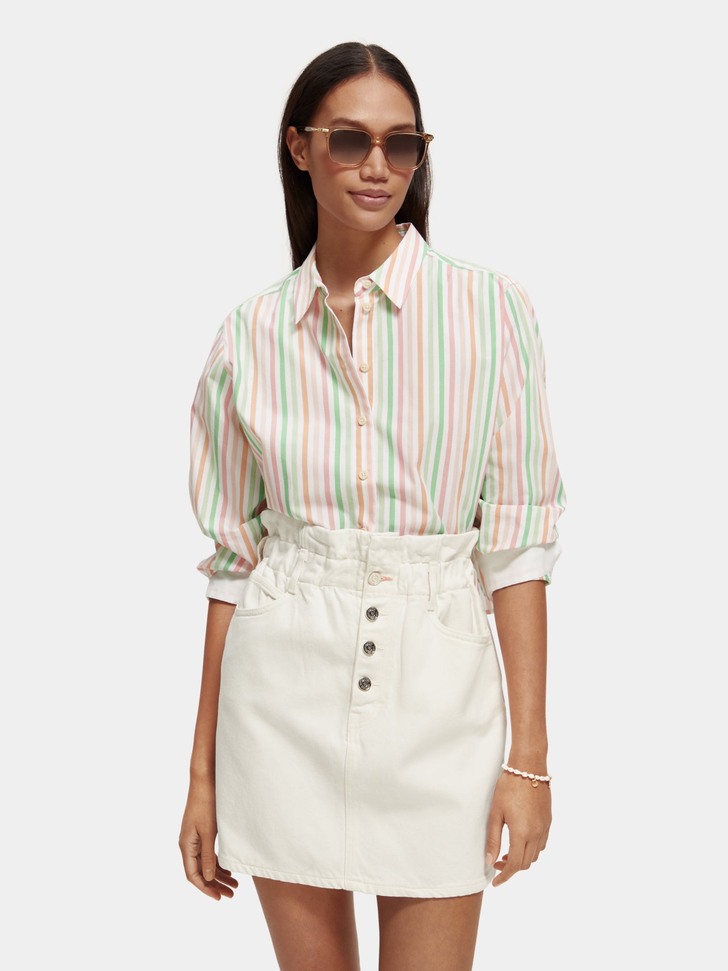 Multi-striped boxy-fit shirt - Multi Stripe