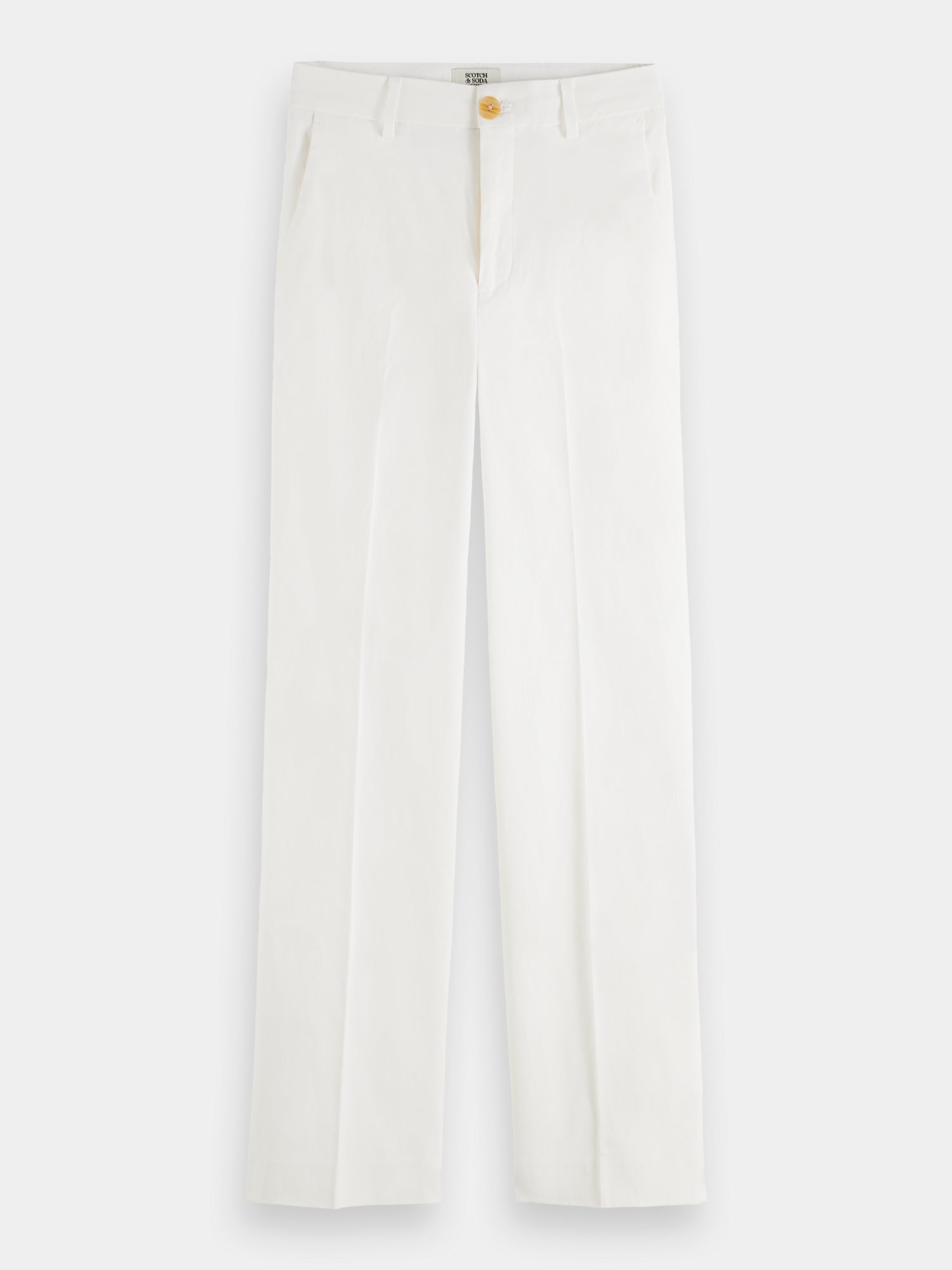 Edie high-rise wide-leg linen summer pants - Off White