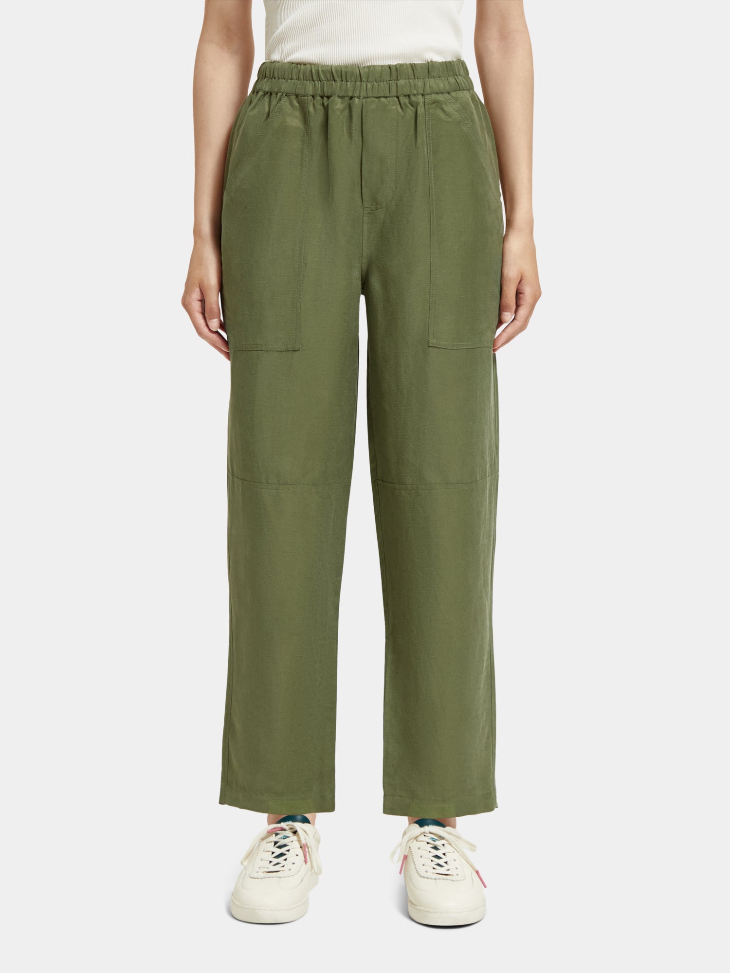 Lou mid-rise straight leg utility pants - Olive Green