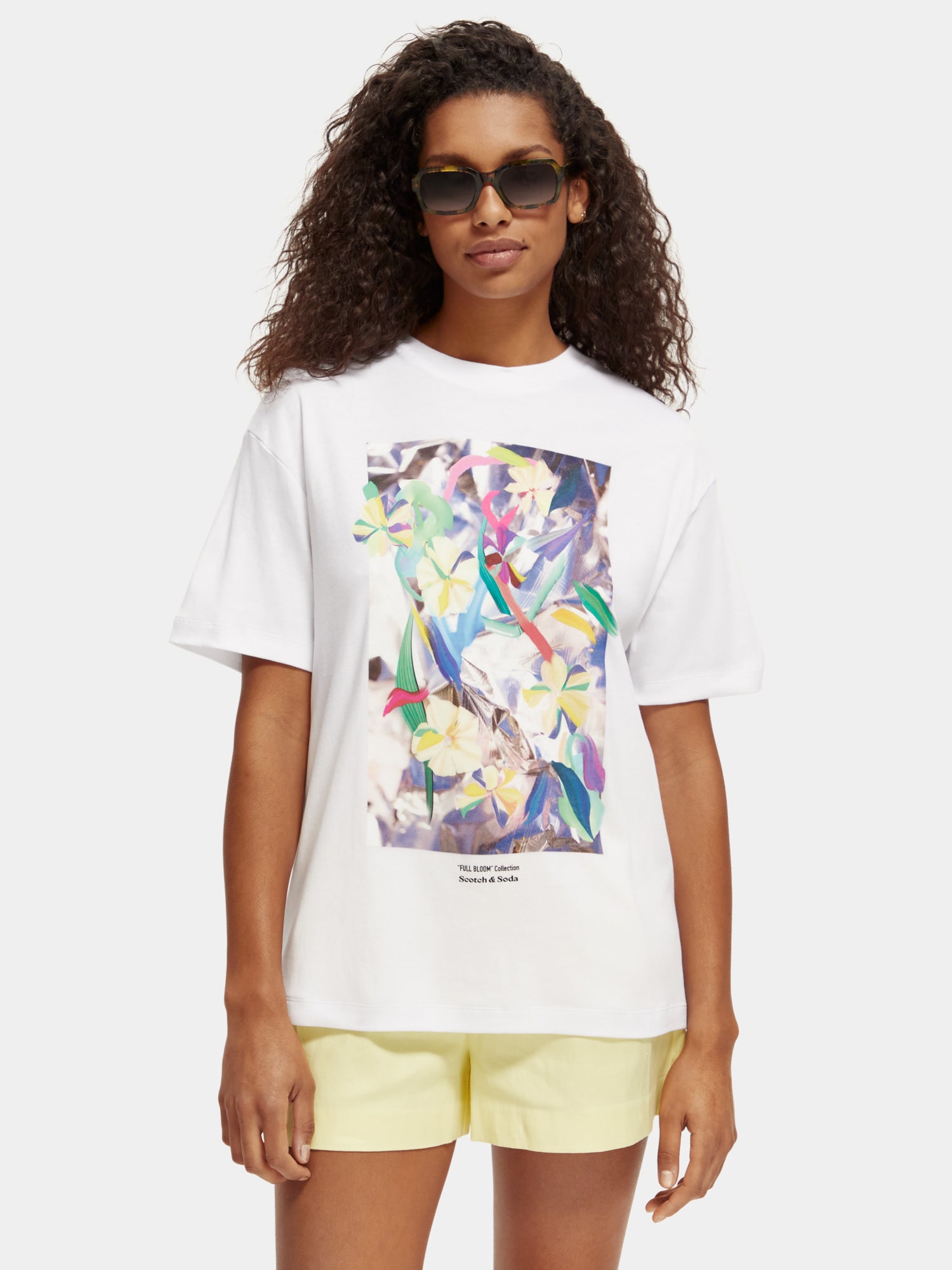 Digital flowers loose-fit t-shirt - White