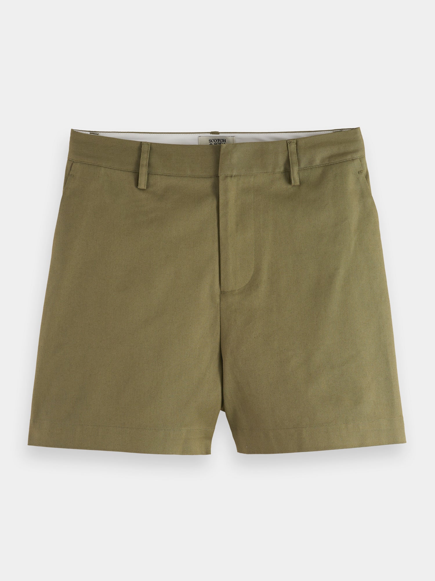 High-rise chino shorts - Olive Green