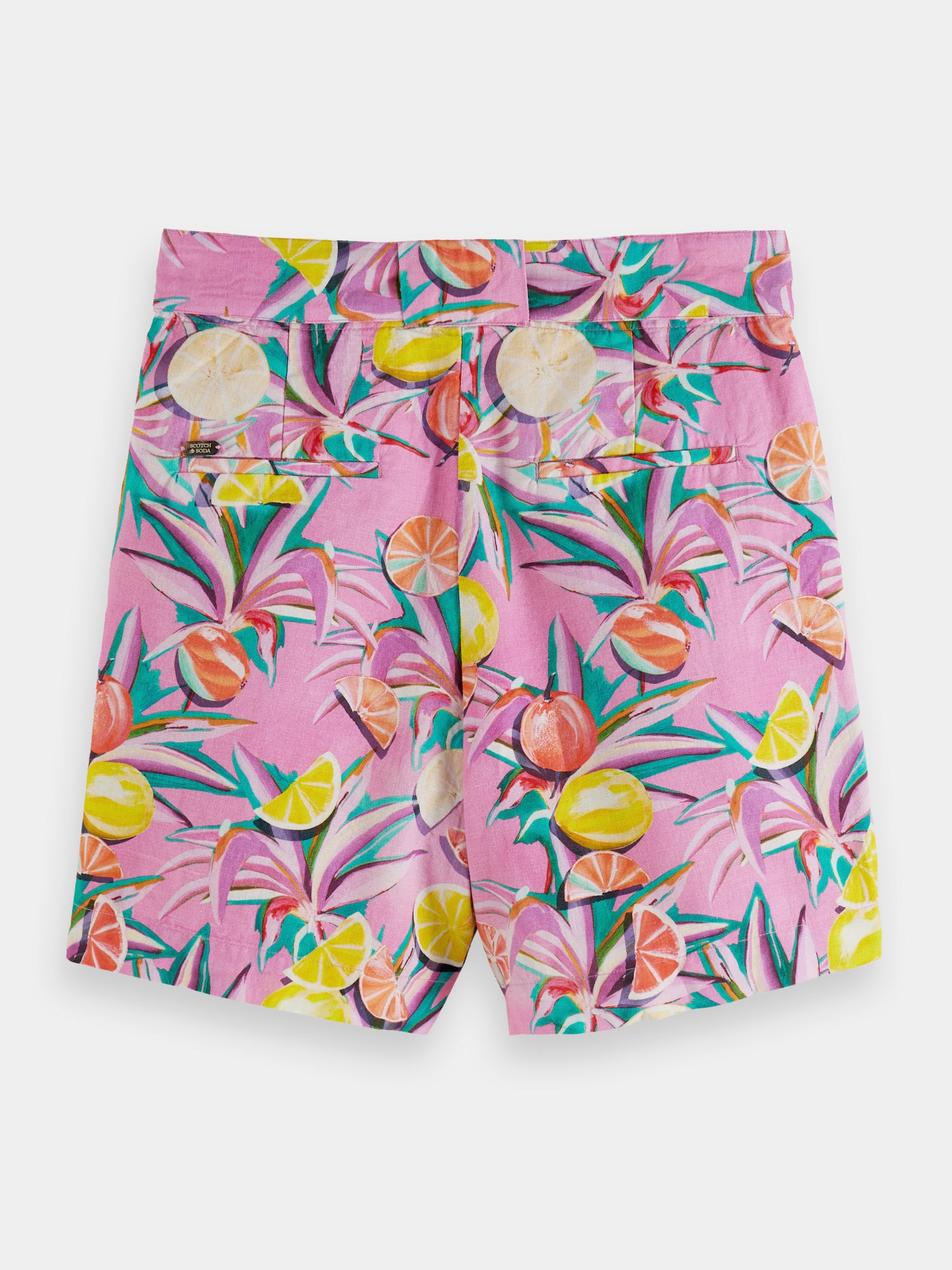 High-rise casual printed shorts - Citrus Squash Orchid
