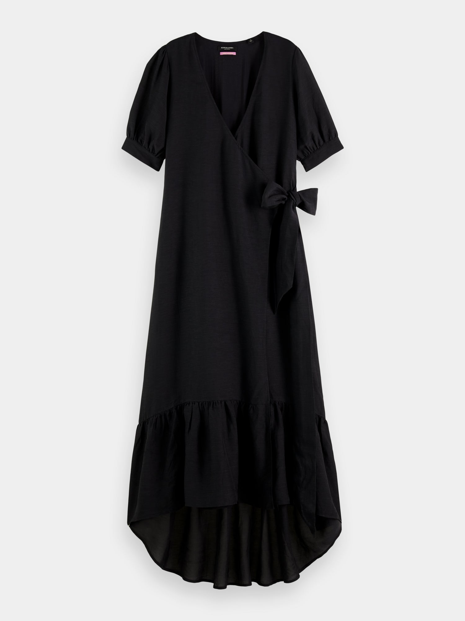 Maxi dress with v-neck - Black