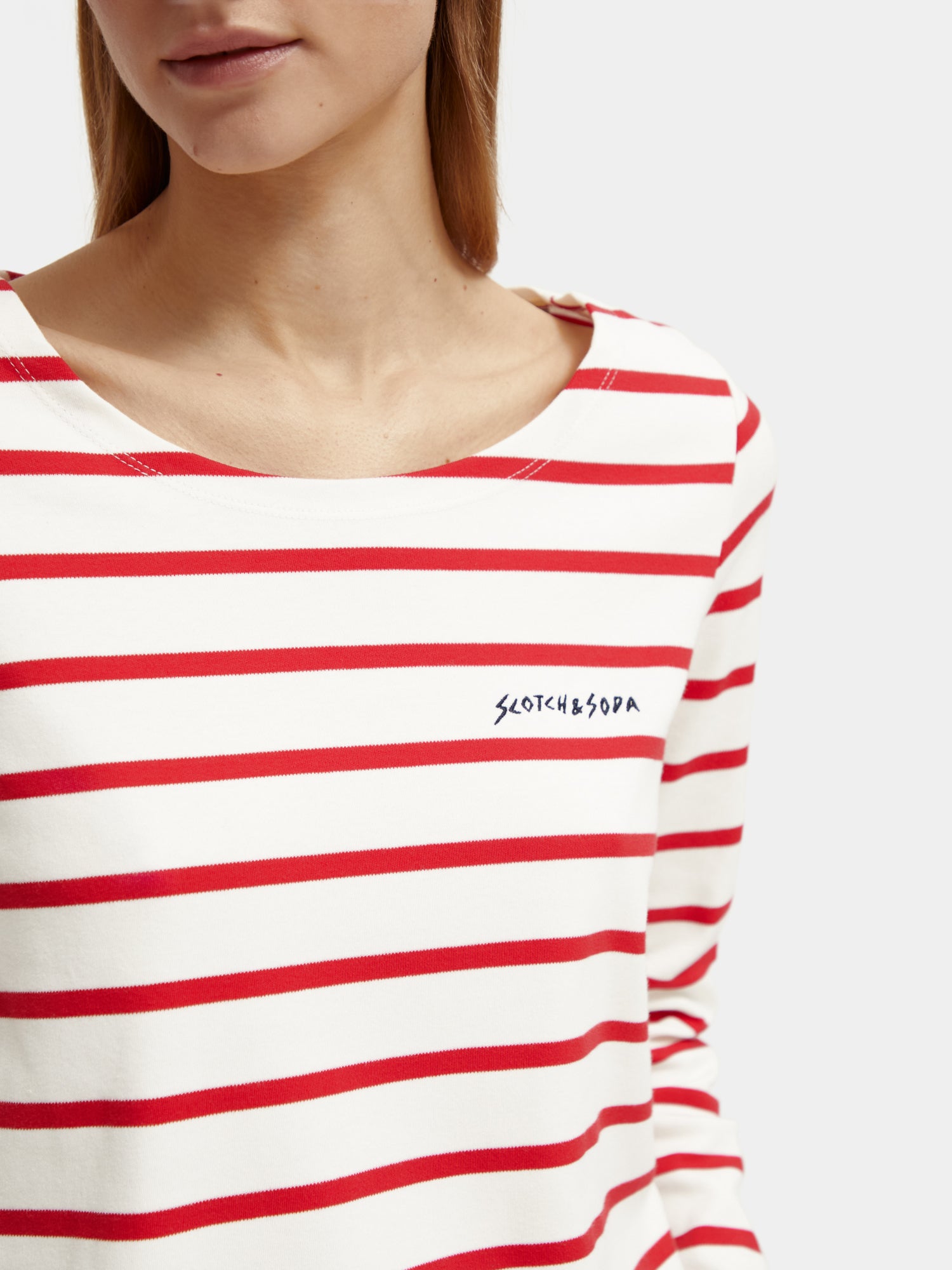 Striped long sleeved t-shirt - Amp Red