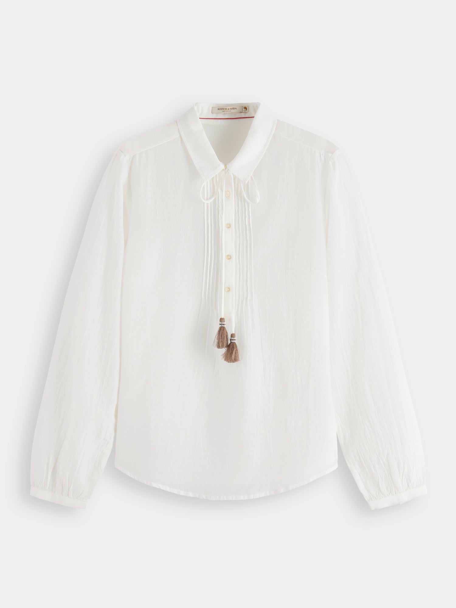 Lightweight pintuck blouse - Off White