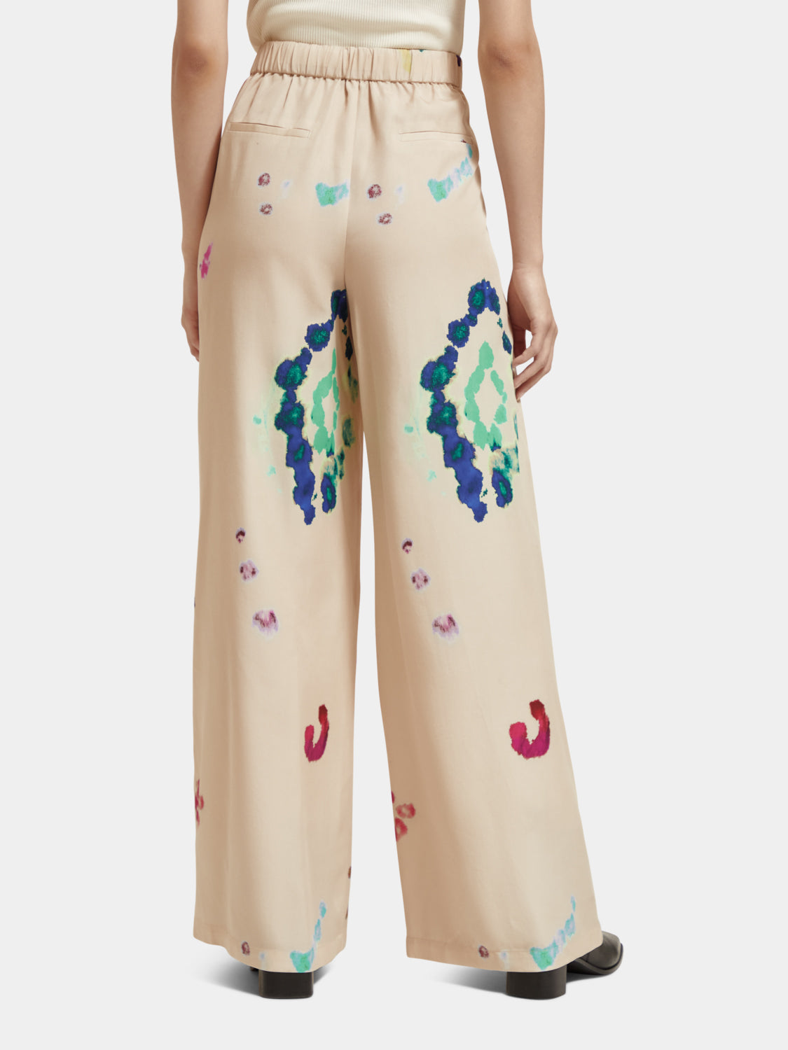Eleni high-rise wide-leg printed pants - Galaxy Dye Soft Ice
