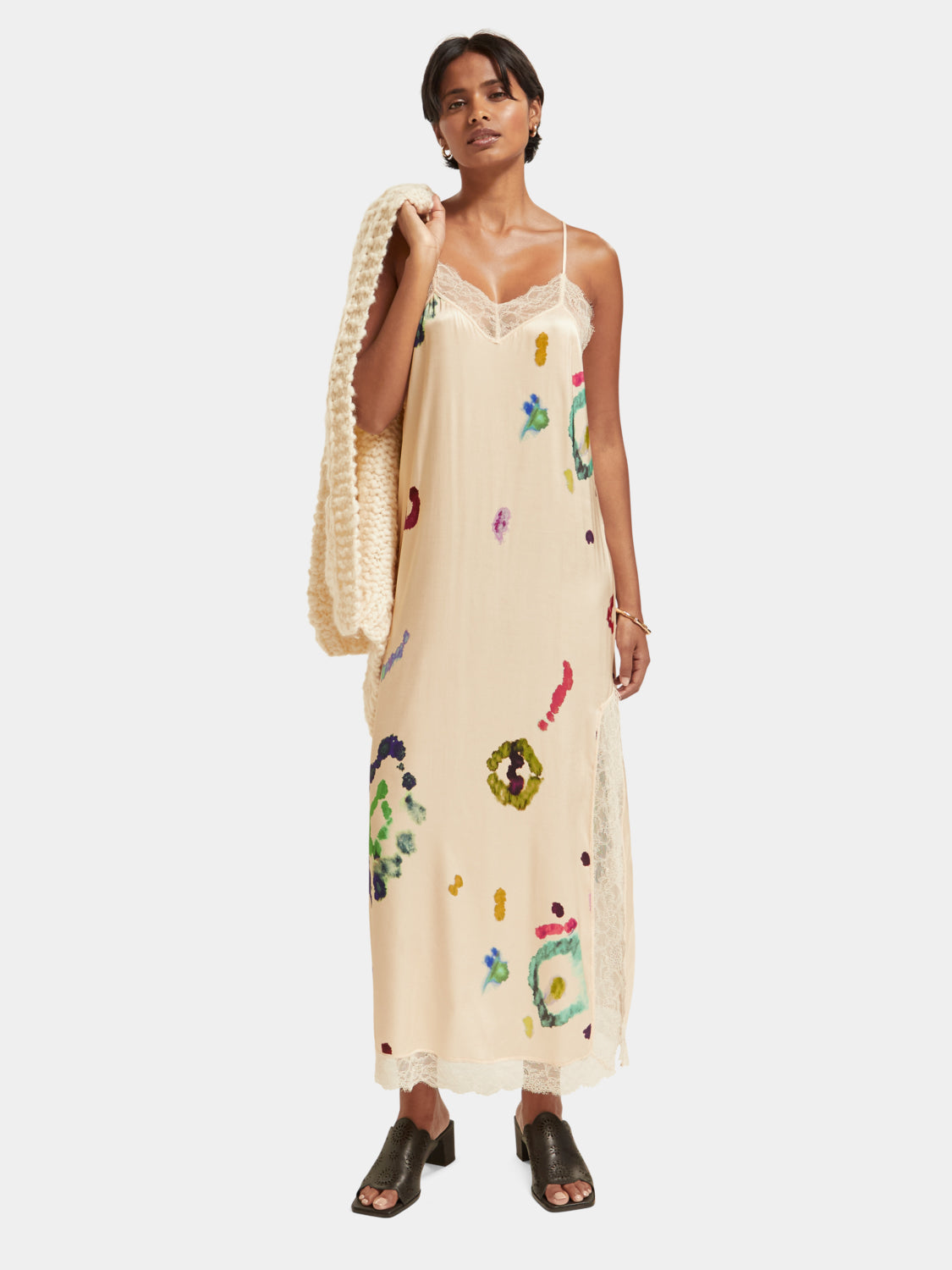 Camisole maxi dress with lace - Galaxy Dye Soft Ice R