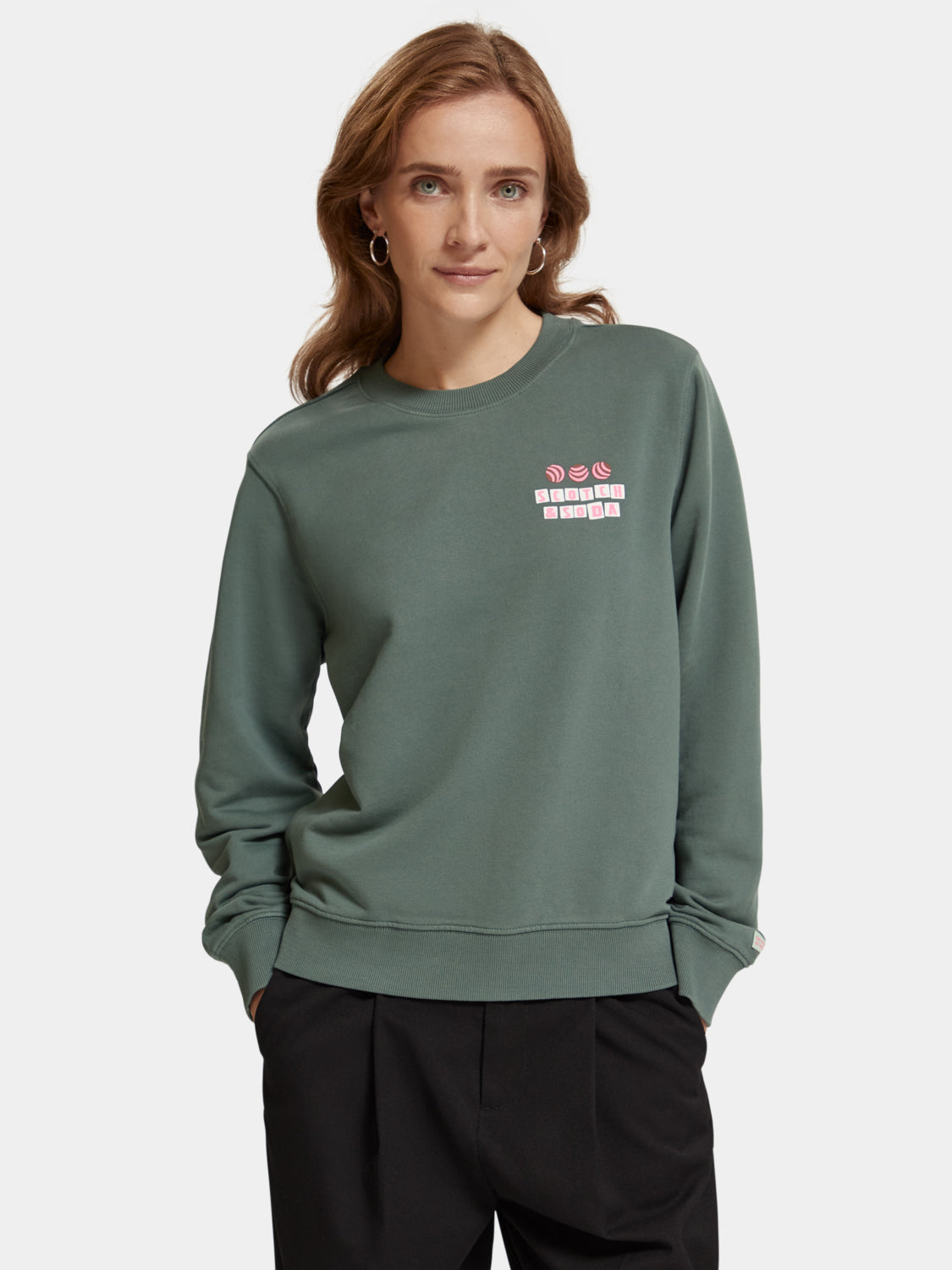 Regular-fit crewneck sweater - Seaweed