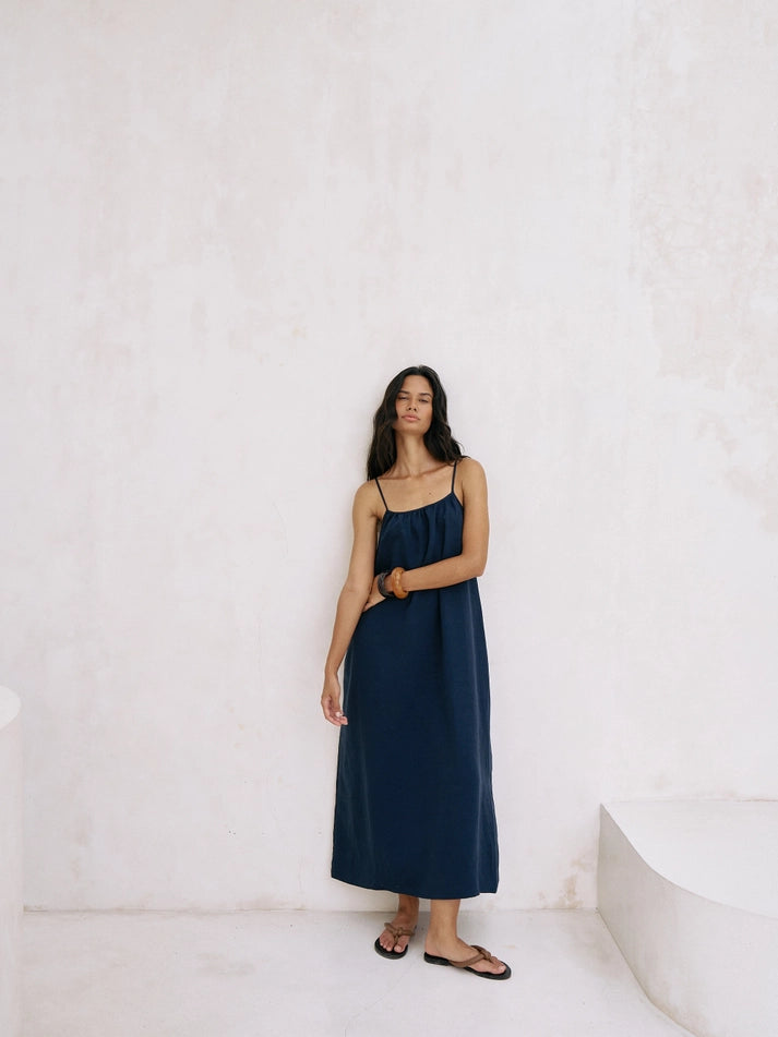 Bliss Flow Maxi Dress - Navy