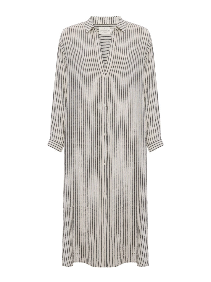 Voyage Shirt Dress - Black Stripes