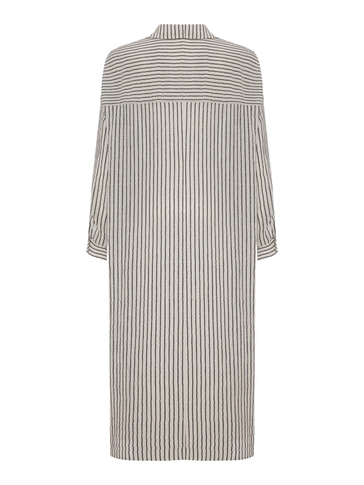 Voyage Shirt Dress - Black Stripes