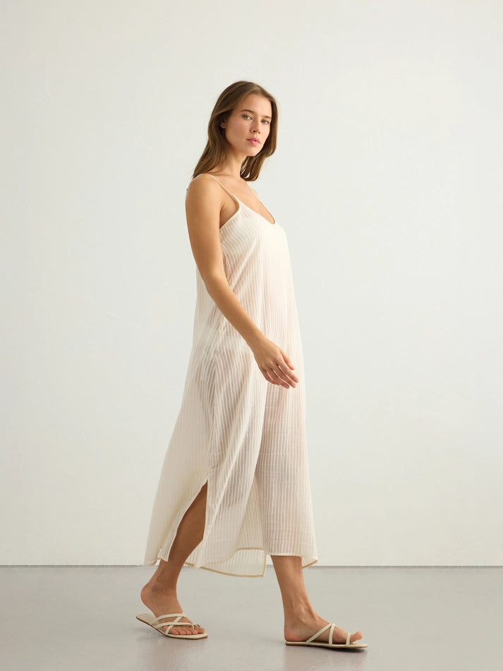 Yaz Dress - White Stripes