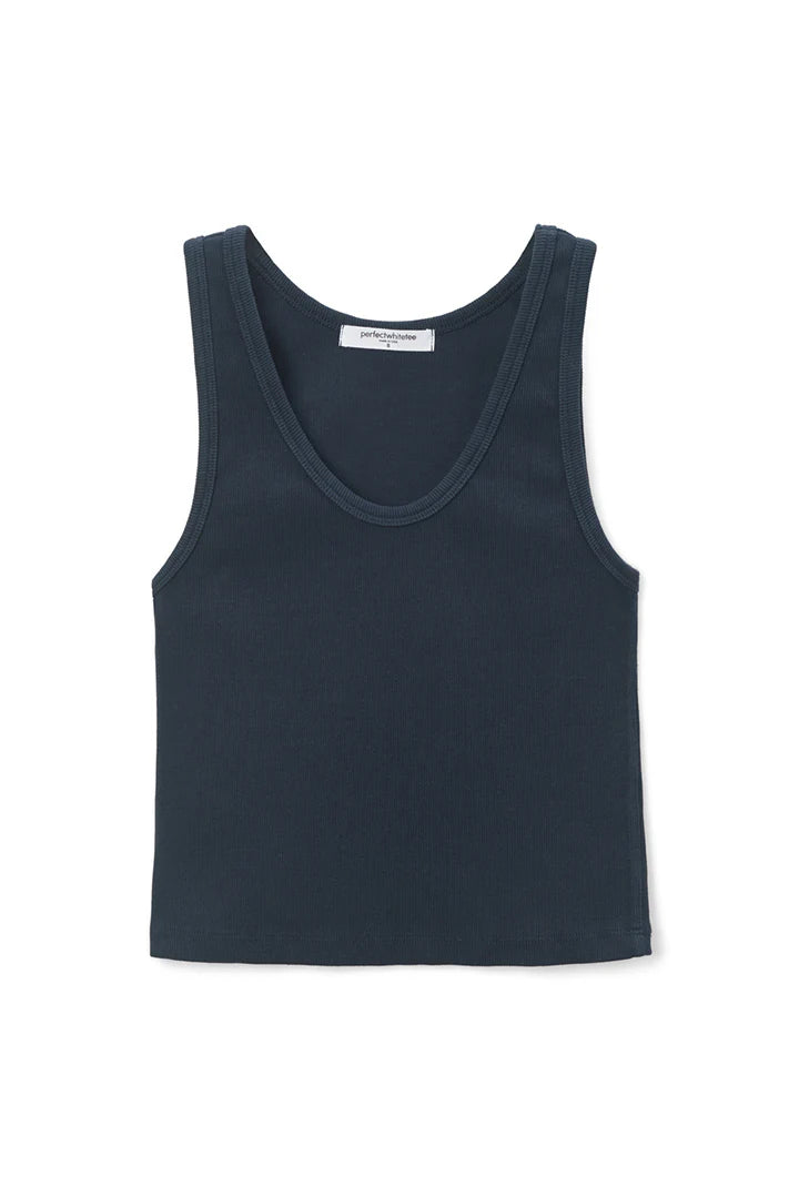 Blondie Structured Rib Bra Friendly Tank - Navy