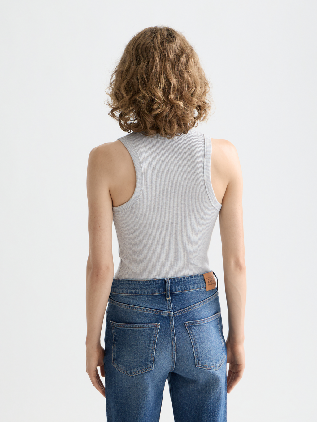Core Rib racer tank - Grey Melange
