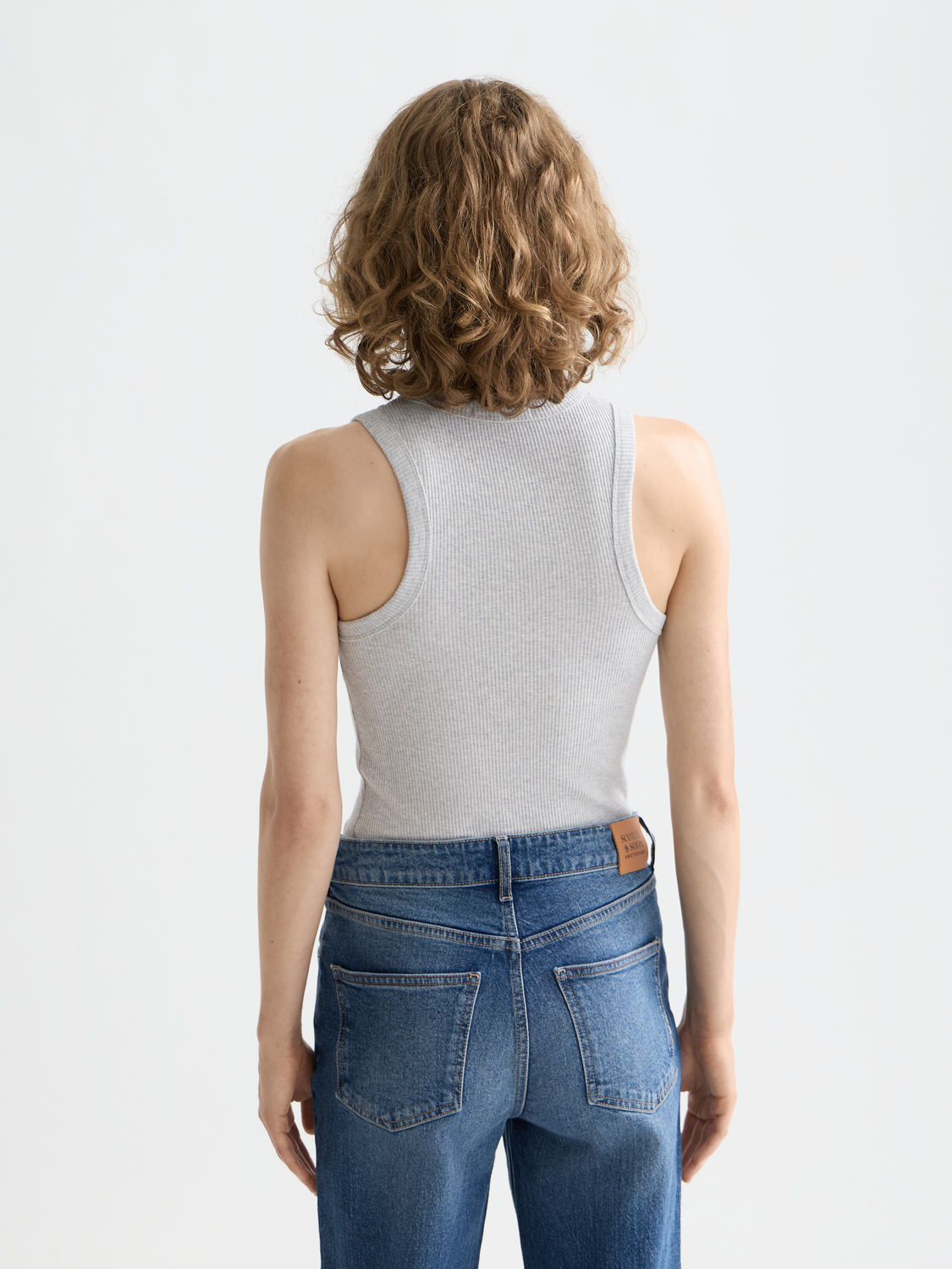 Core Rib racer tank - Grey Melange