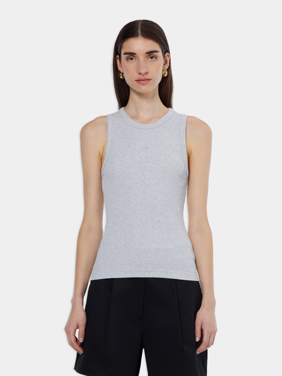 Core Rib racer tank - Grey Melange