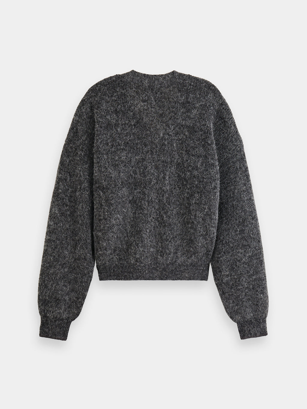 Core fuzzy relaxed cardigan - Charcoal Melange