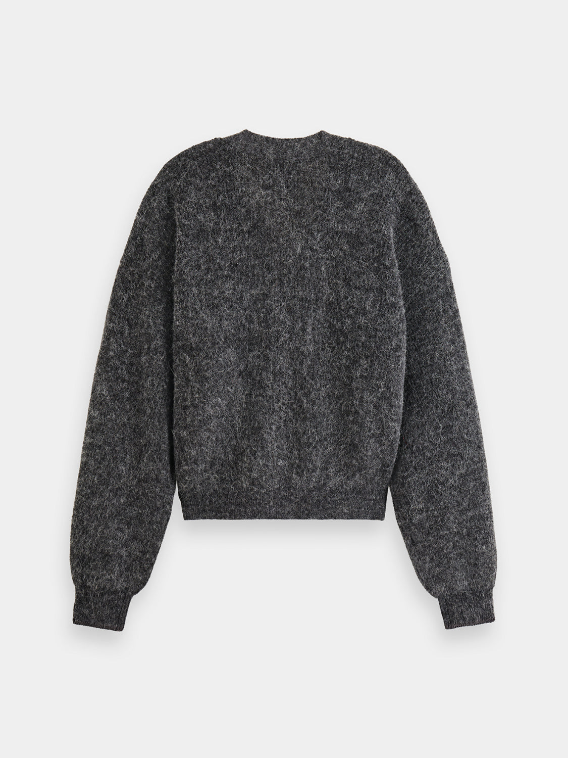 Core fuzzy relaxed cardigan - Charcoal Melange