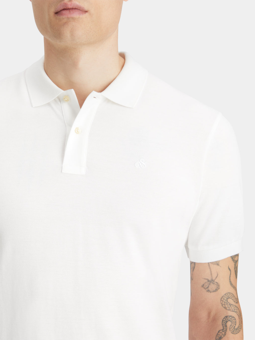 CORE - Logo Pique Polo - 0006 White
