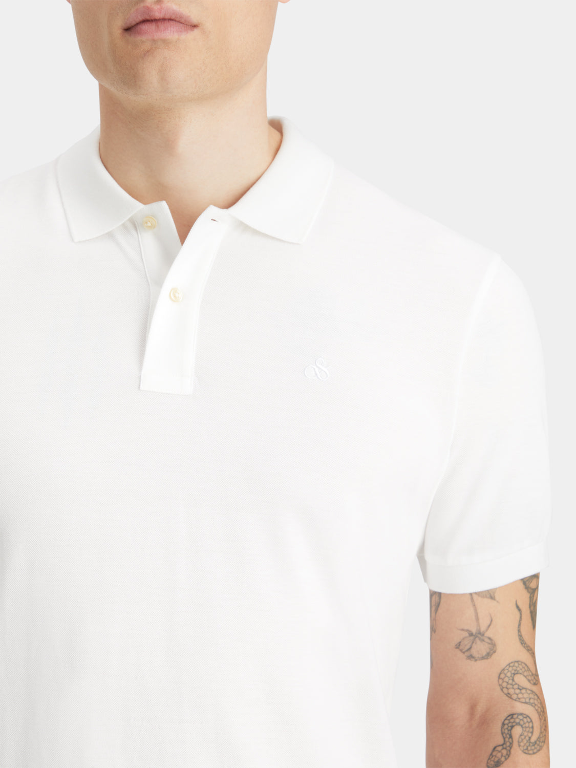 CORE - Logo Pique Polo - 0006 White