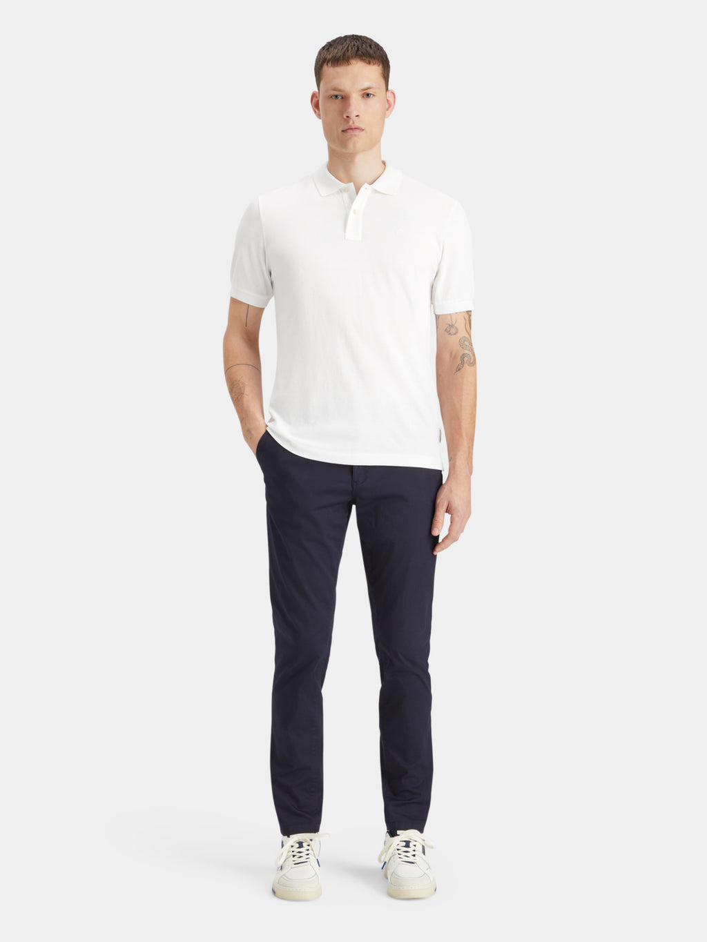 CORE - Logo Pique Polo - 0006 White