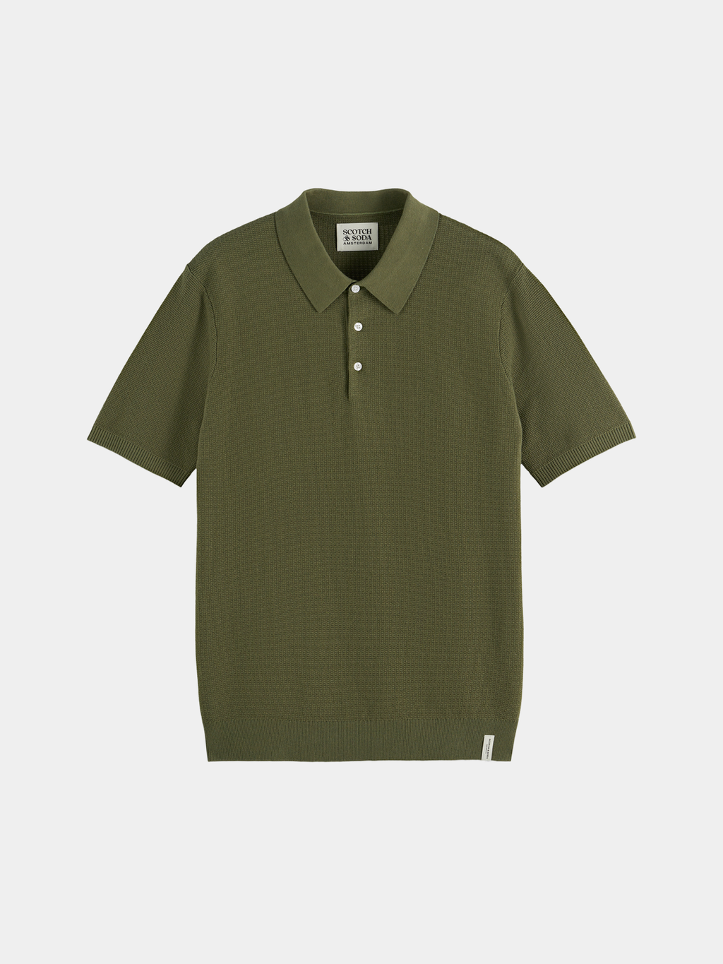 Knitted polo - Olive Night