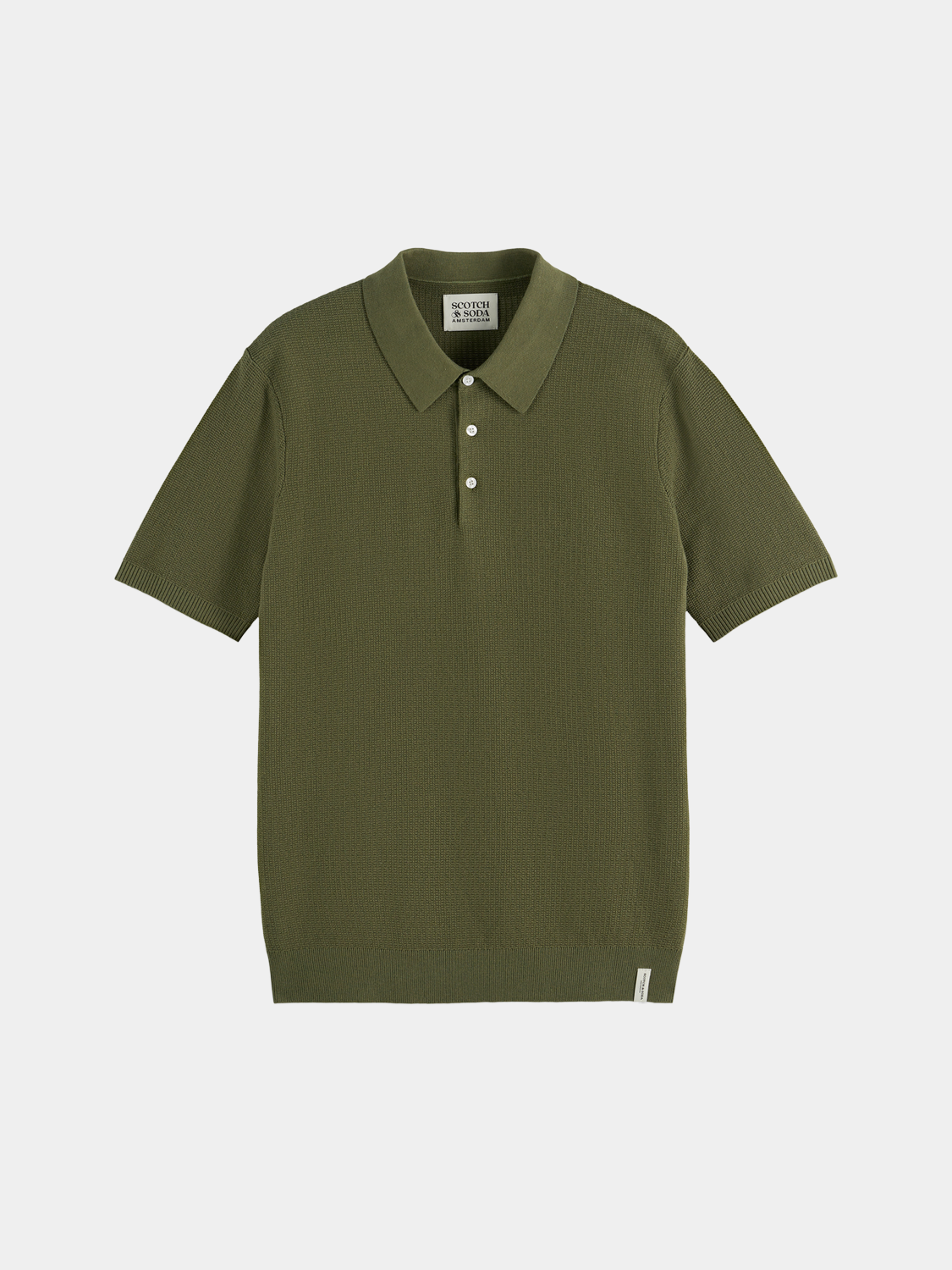 Knitted polo - Olive Night