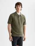 Knitted polo - Olive Night