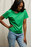 Harley Cotton Boxy Crew Tee - Grass