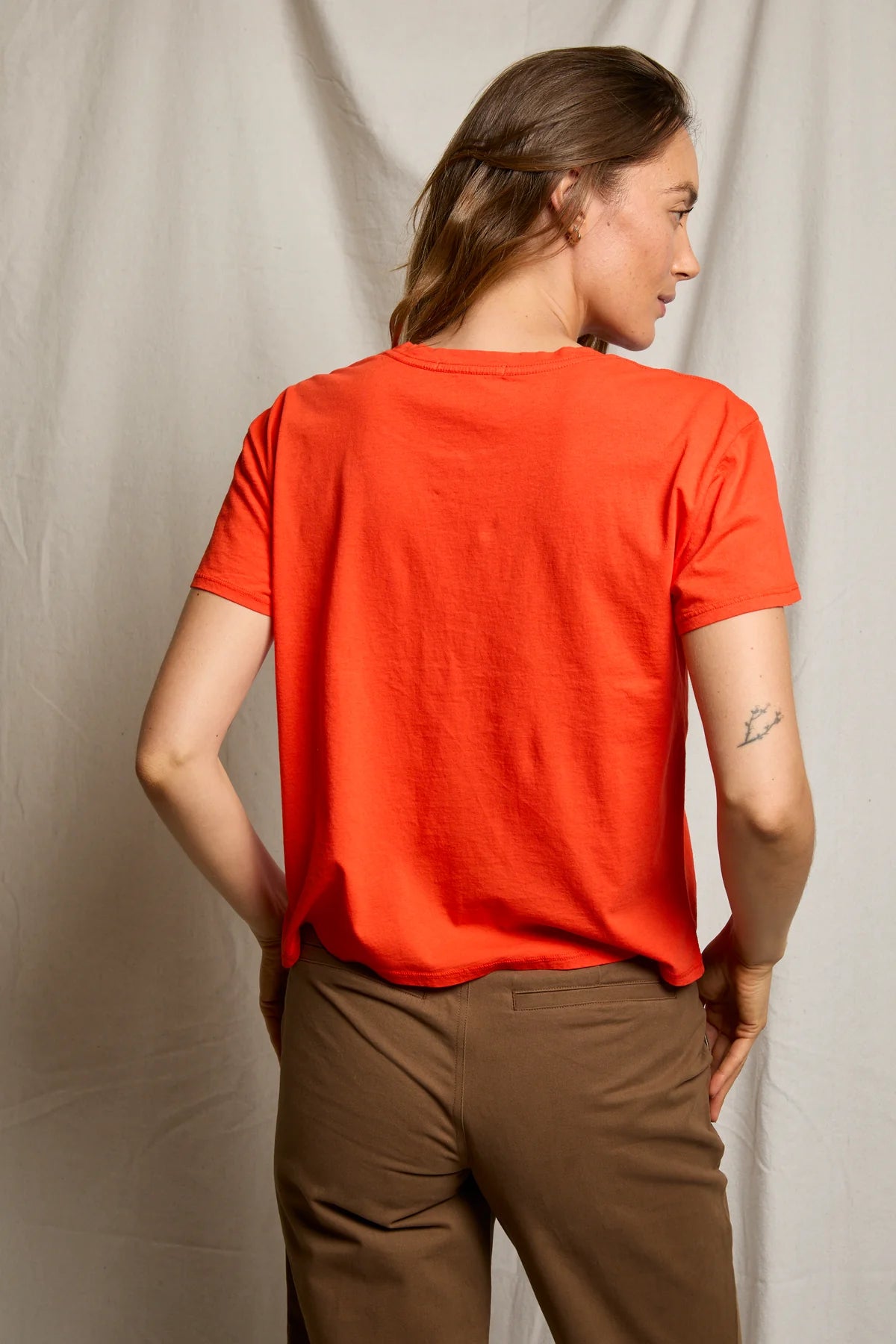 Harley Cotton Boxy Crew Tee - Tomato
