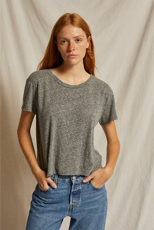 Harley Cotton Boxy Crew Tee - Heather Grey