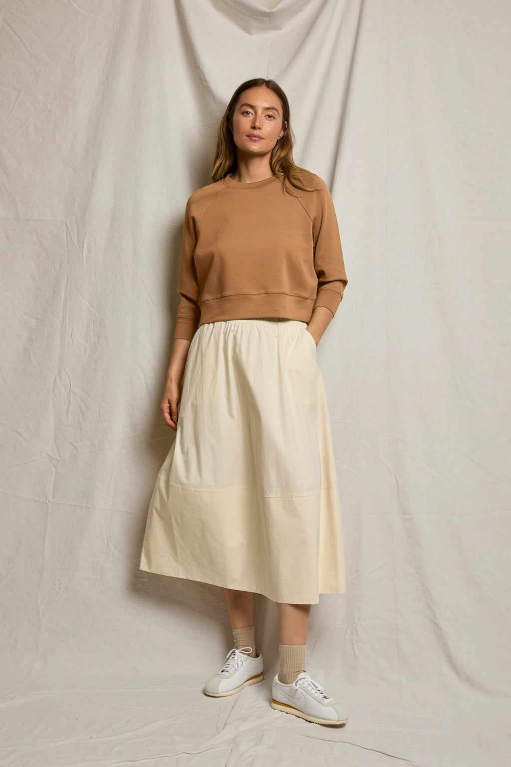 Minka Coton Poplin Skirt - Sugar