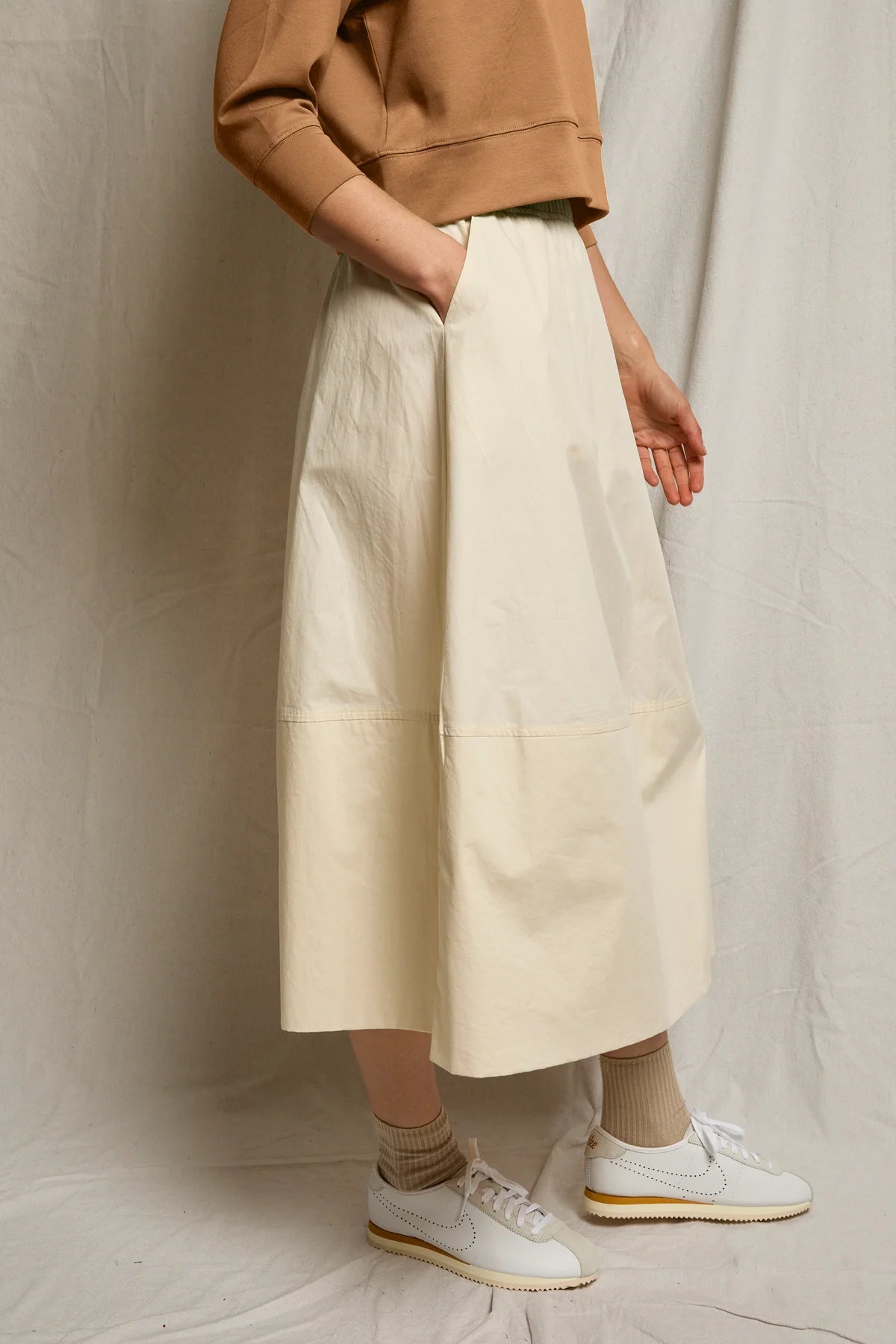 Minka Coton Poplin Skirt - Sugar