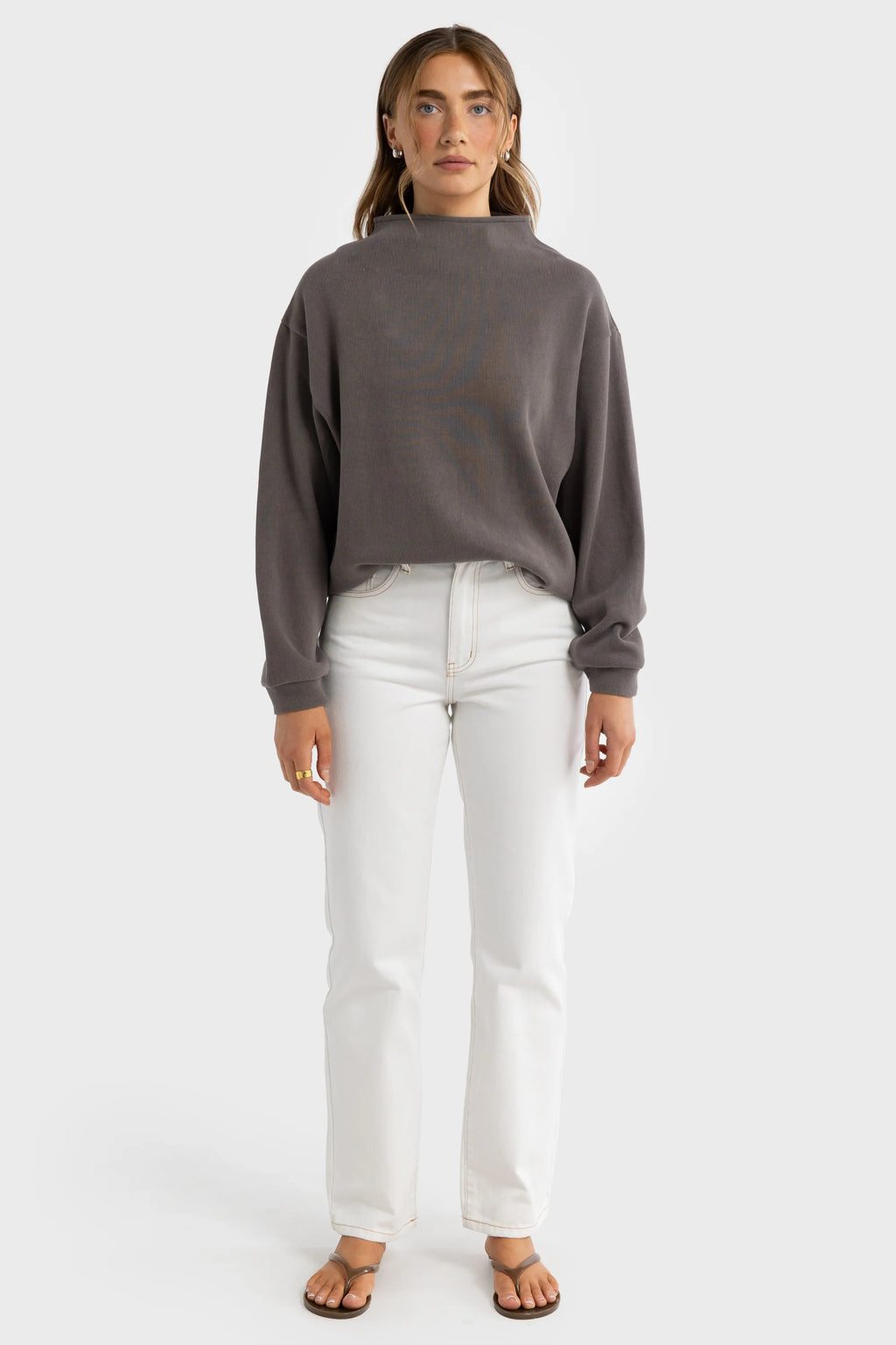 Ava High Neck Jumper - Espresso