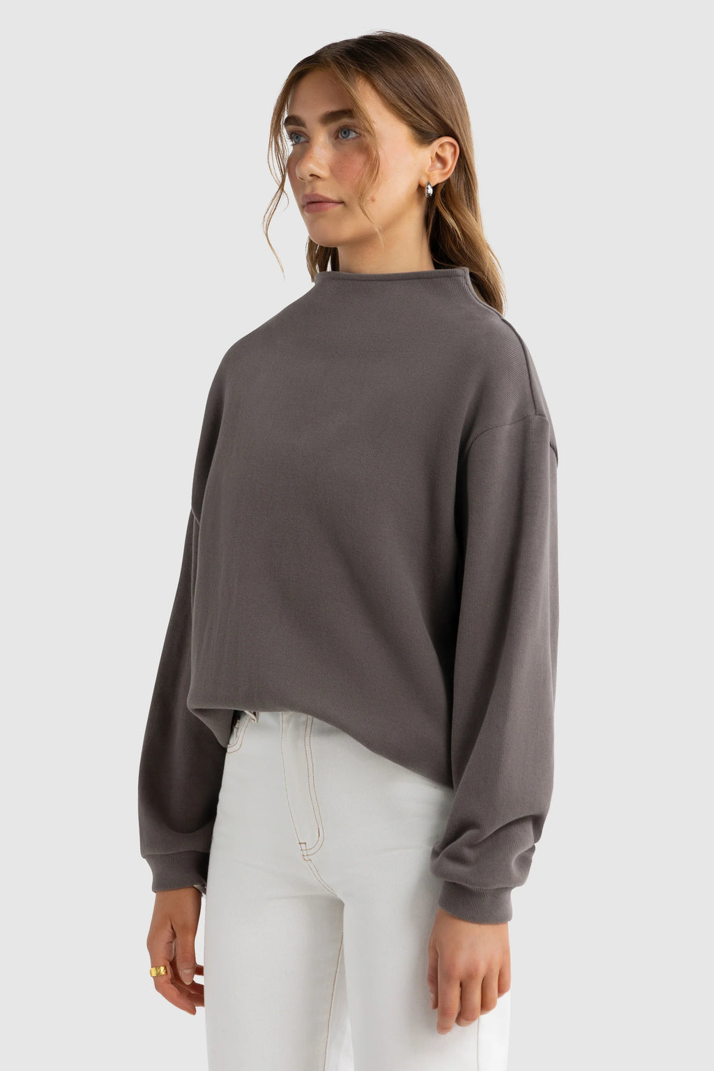 Ava High Neck Jumper - Espresso