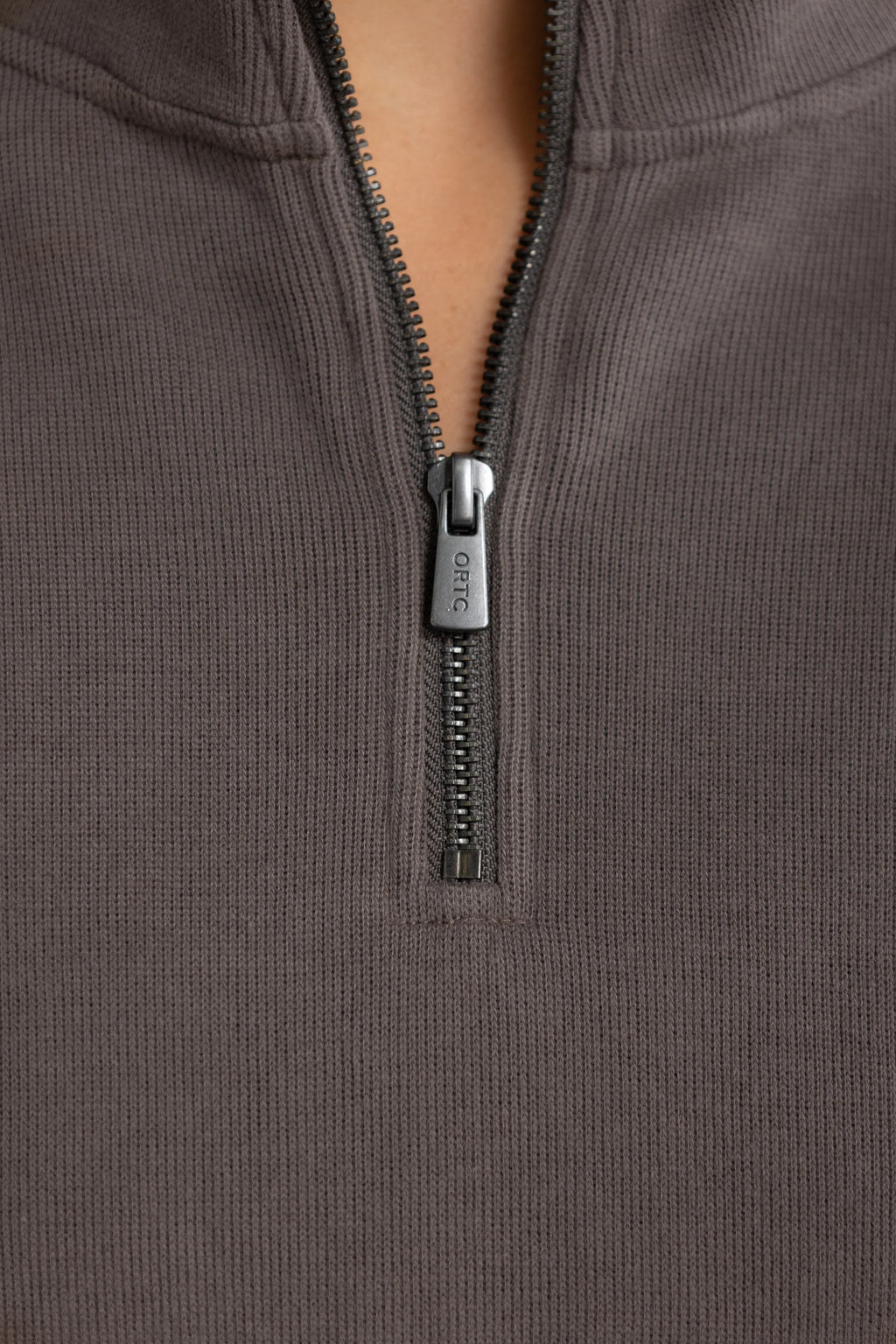 Ava Ribbed Quarter Zip - Espresso