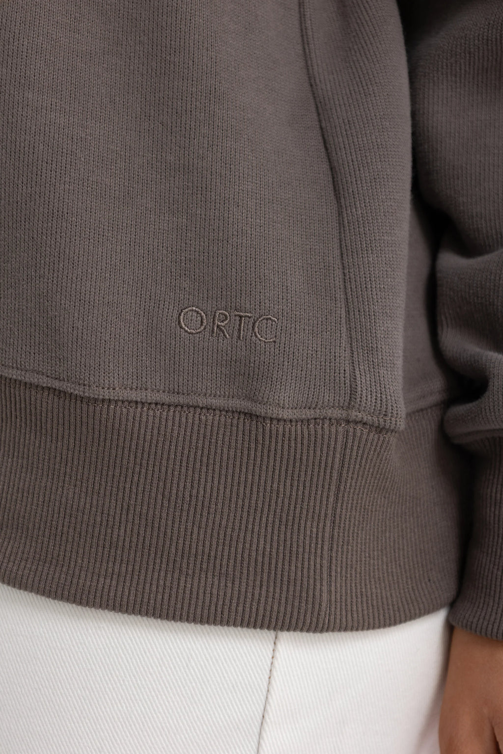 Ava Ribbed Quarter Zip - Espresso