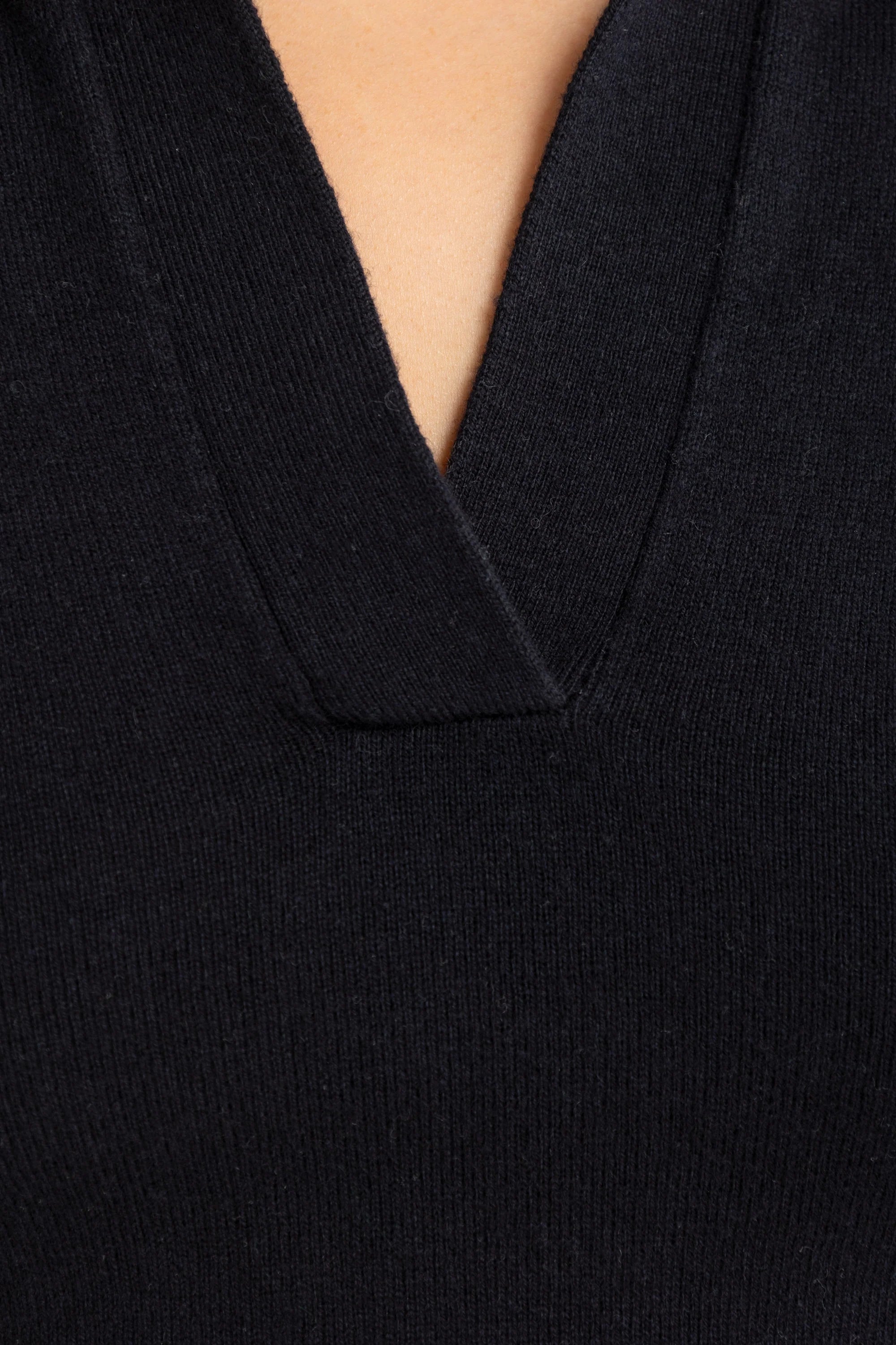 Kingston Knit Polo Top - Black