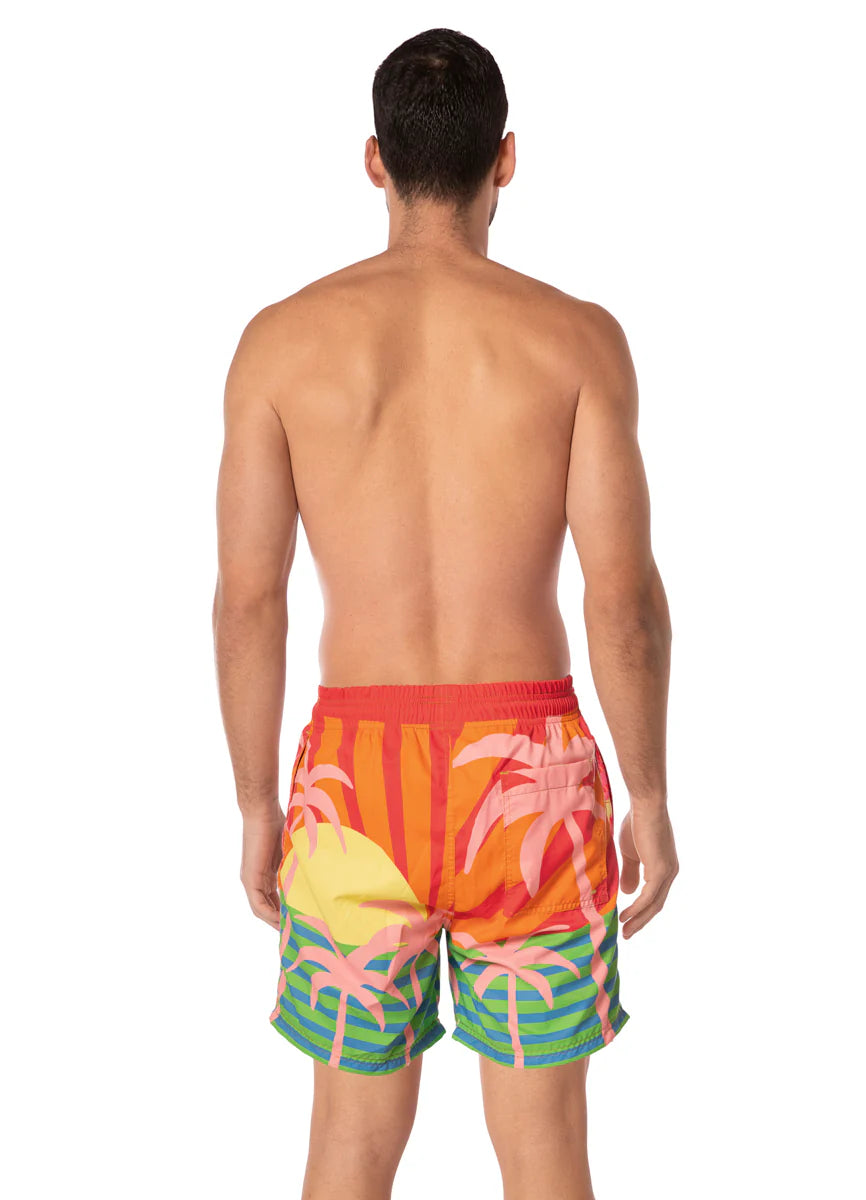 Jungle Sway Sailor Trunks - Open Red