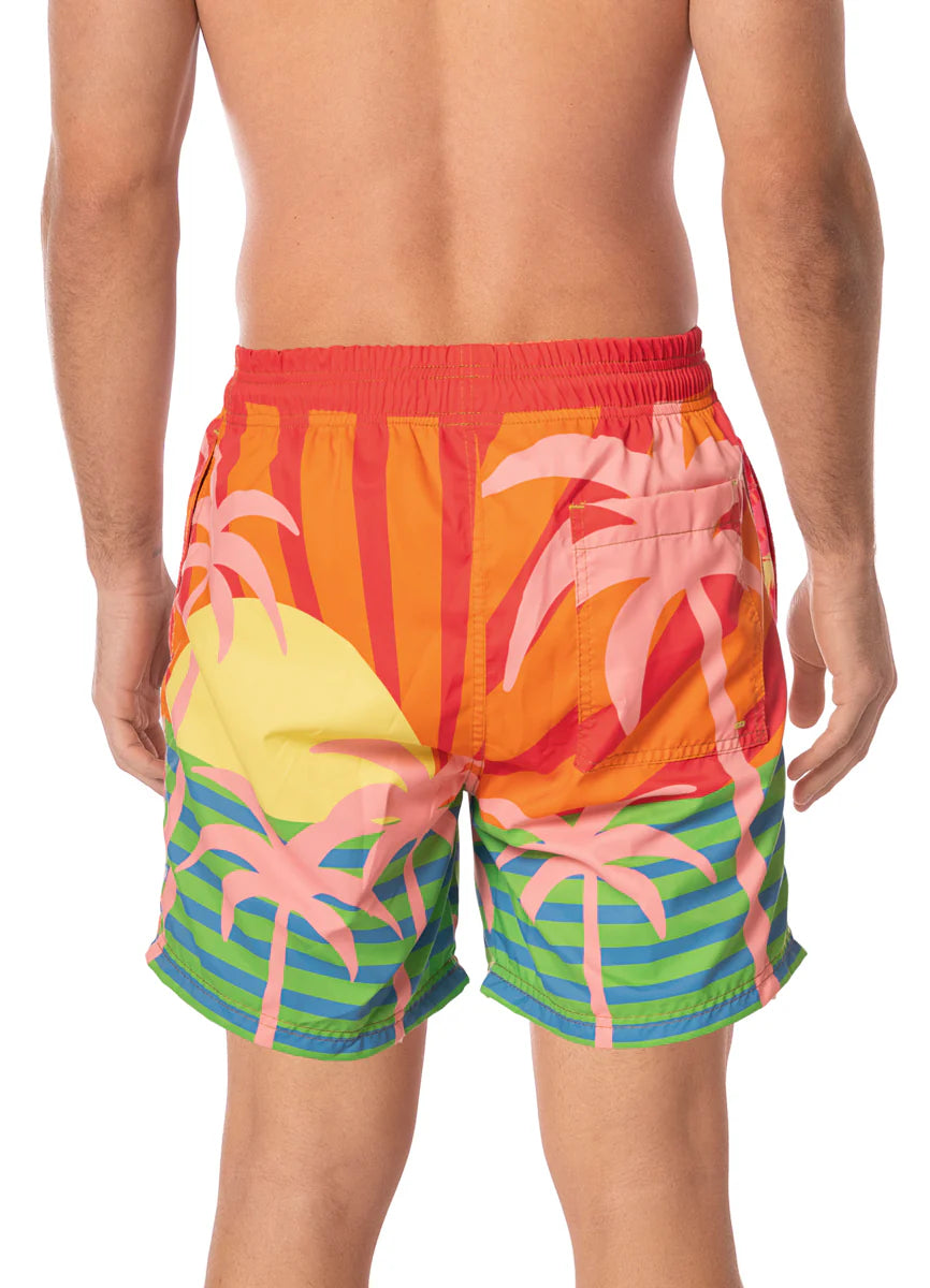 Jungle Sway Sailor Trunks - Open Red