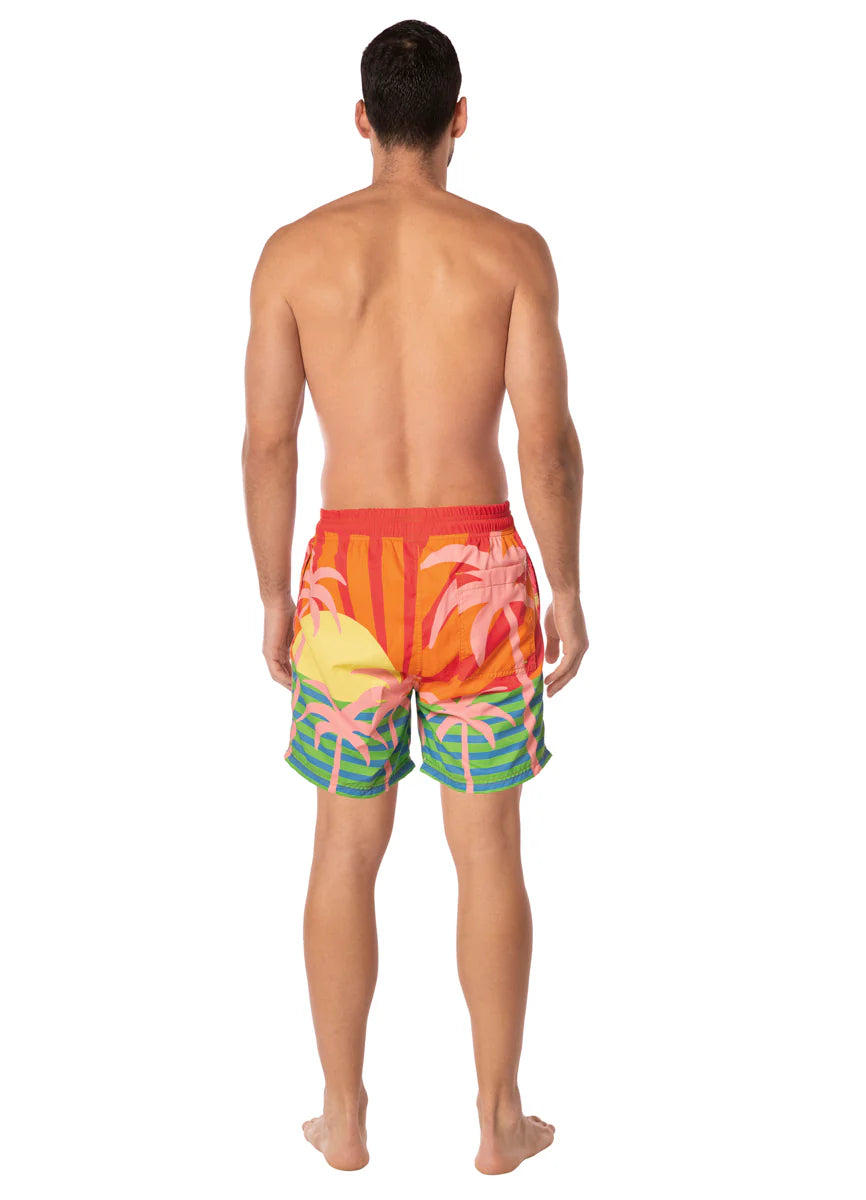 Jungle Sway Sailor Trunks - Open Red