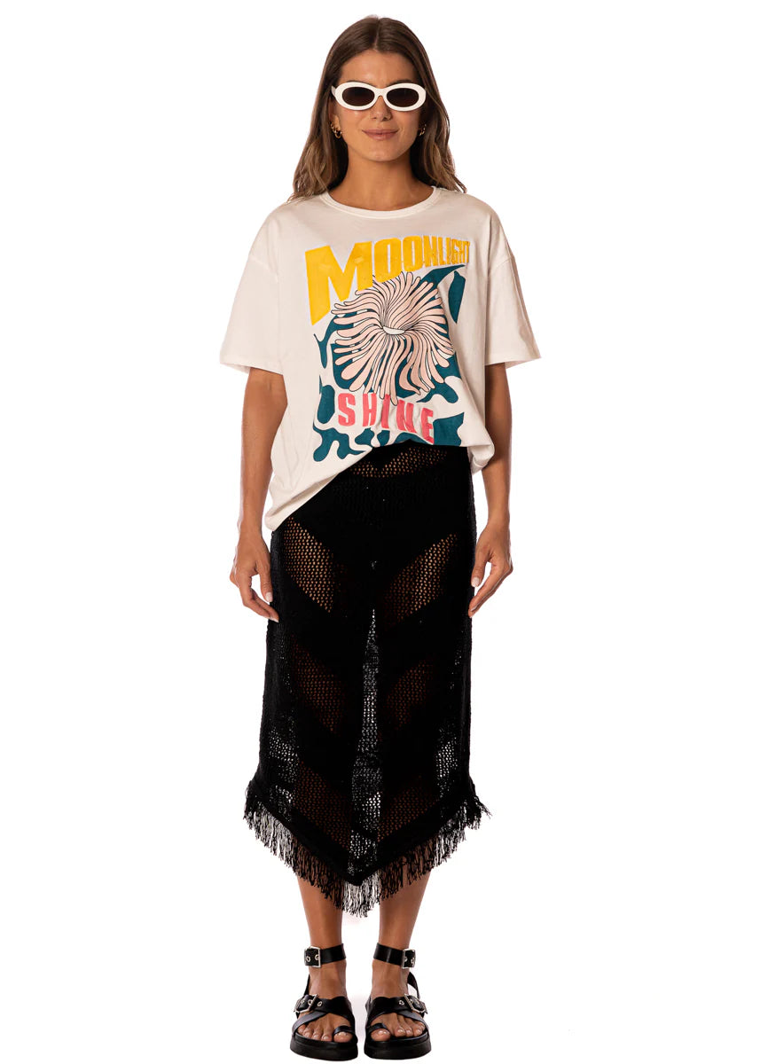 Beige Breeze Azalea T-Shirt - Open White