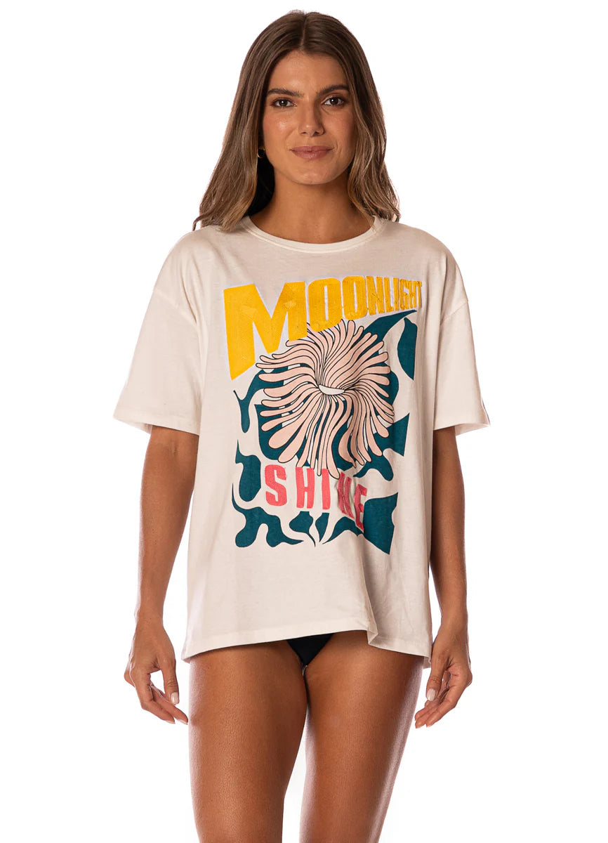 Beige Breeze Azalea T-Shirt - Open White