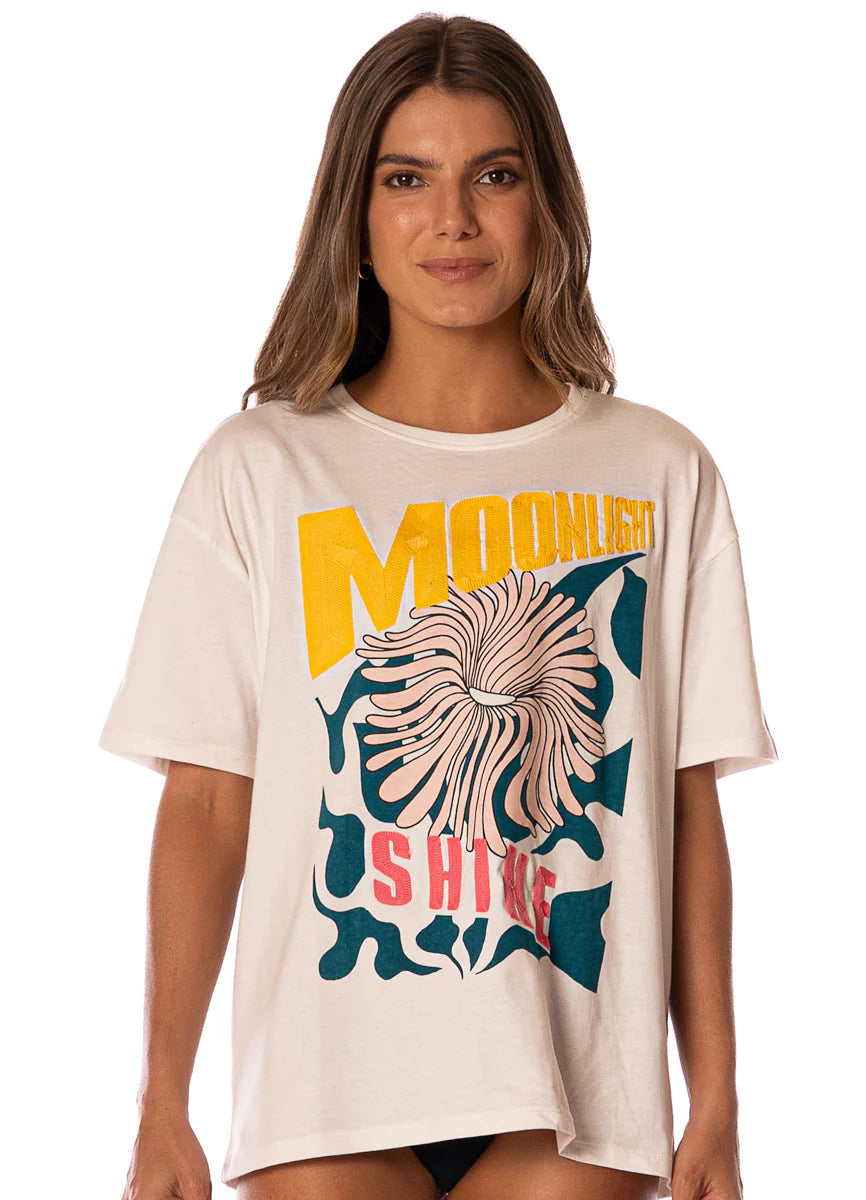 Beige Breeze Azalea T-Shirt - Open White