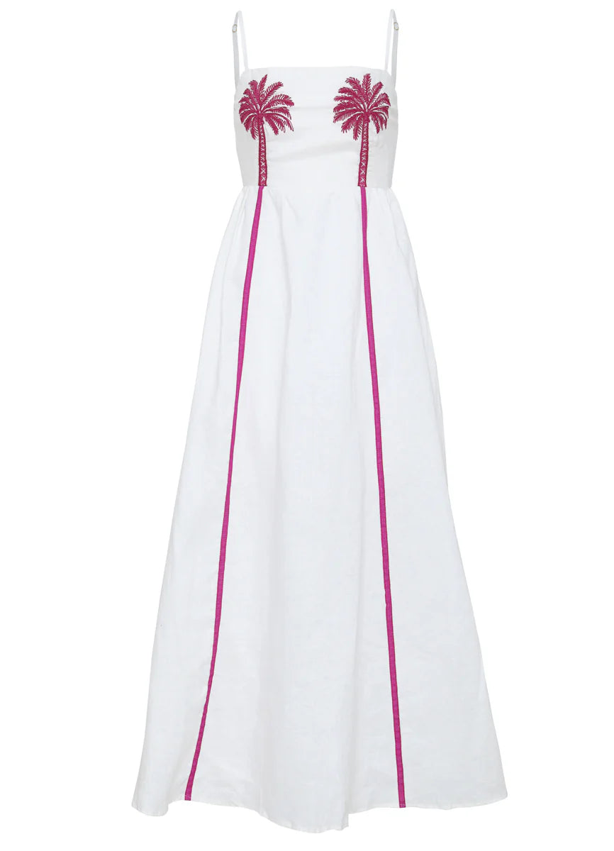 Tropical Haven Ela Dress - Open Beige